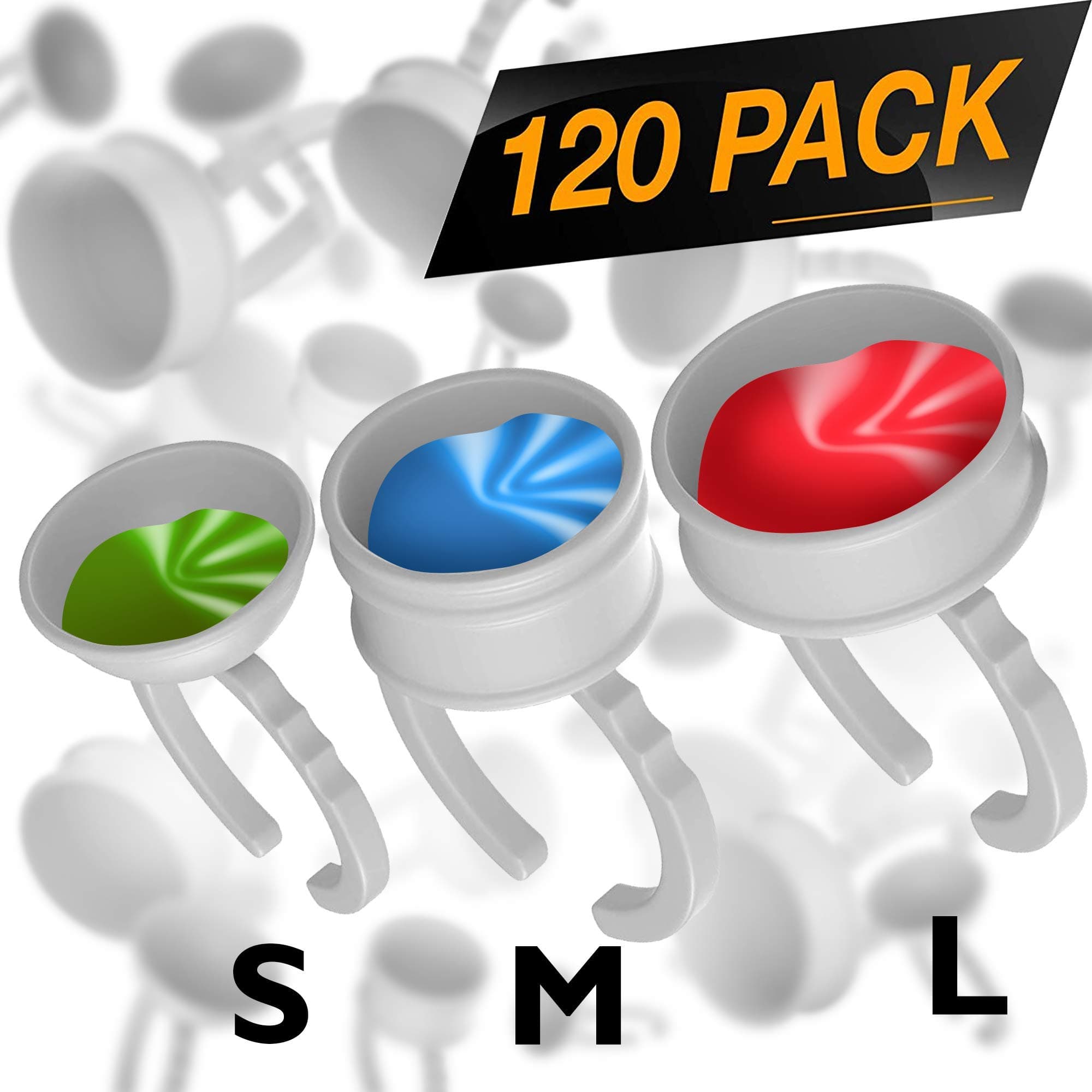 Nylea 120 Pack - Makeup Rings Tattoo Ink Rings Cups Makeup Glue Ring Cup Disposable Glue Holder for Eyelash Extension Nail