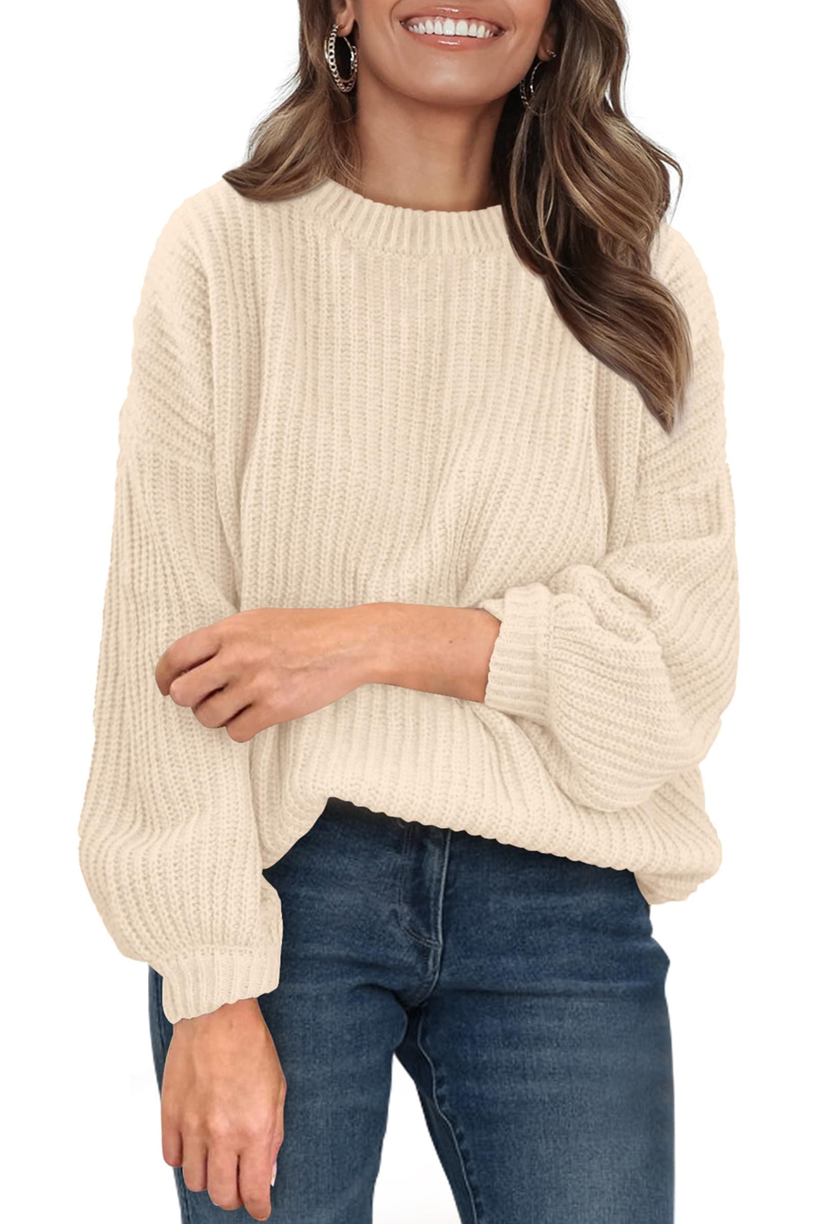 PRETTYGARDENFall Sweaters for Women 2025 Fashion Long Sleeve Casual Ribbed Knit Winter Clothes Pullover Jumper Tops