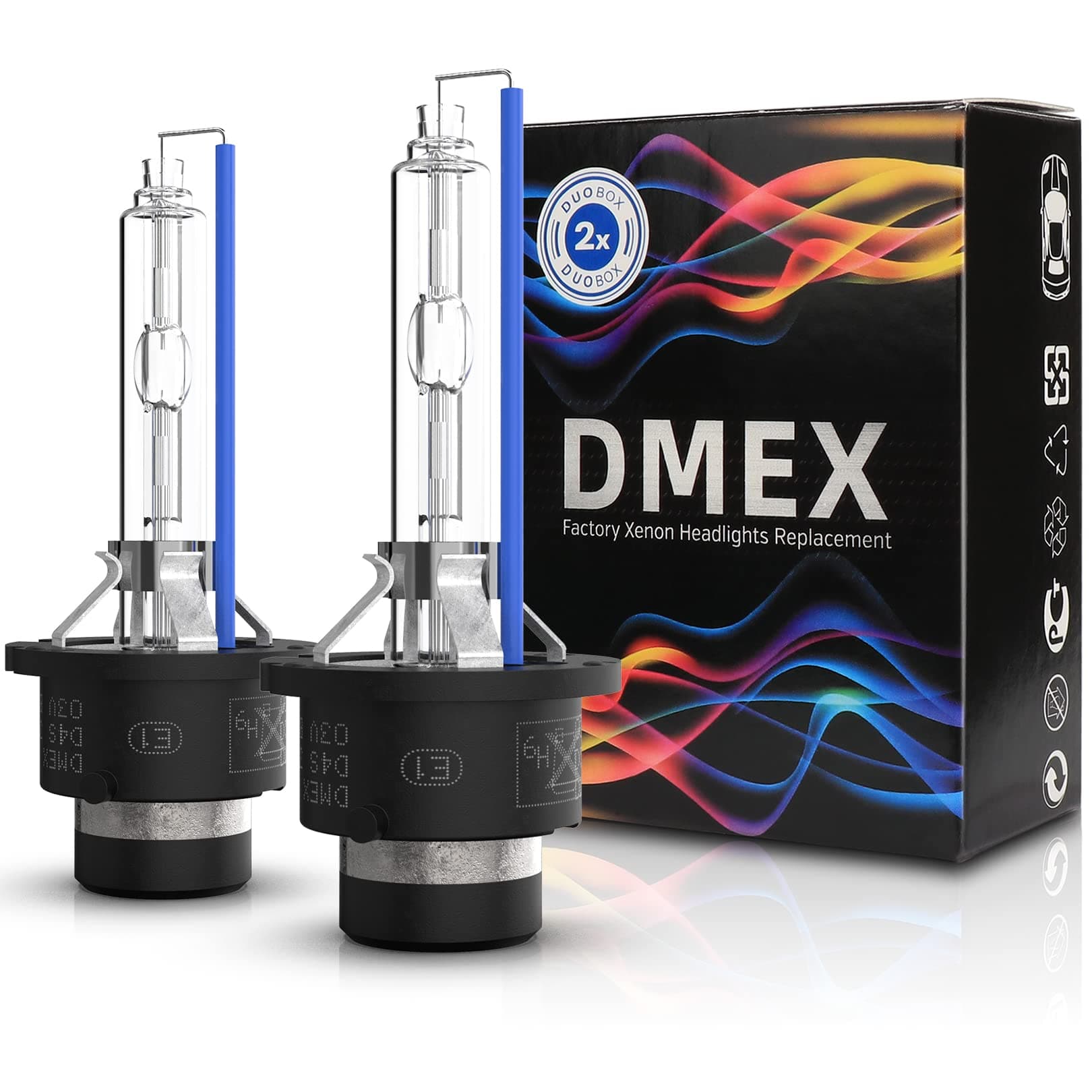 DMEX D4S - 35W - 8000K Xenon Headlight HID Bulbs 66440 42402 42402WX Replacement - Pack of 2