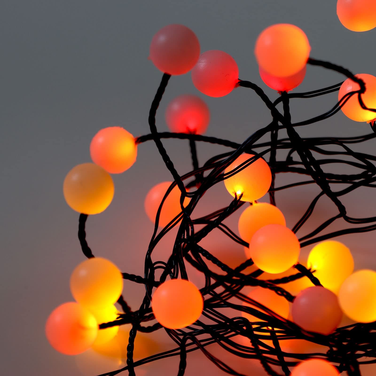 Qbis Berry Grape Lights, Red, Orange, Yellow Berry Lights, Berry Christmas Lights, Fairy Lights Battery Operated with Timer, Indoor/Outdoor Battery Christmas Lights, Black Wire