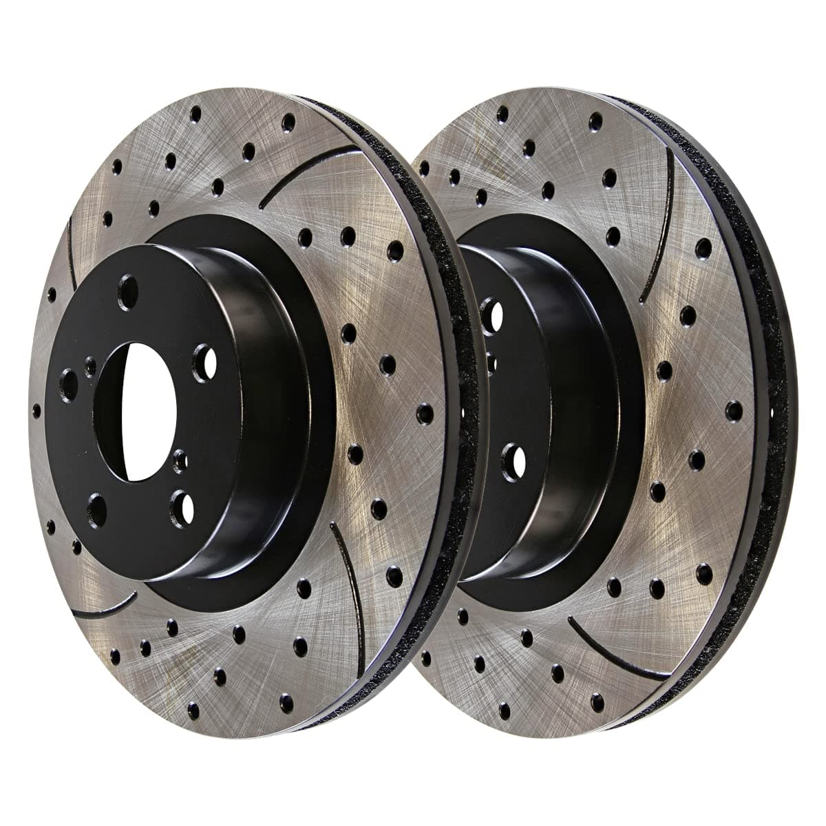 AutoShack PR41316LR Front Drilled Slotted Brake Rotors Black Pair of 2 Driver and Passenger Side Replacement for Lexus ES300 2002-2006 Toyota Camry 2004-2008 Solara 2004-2010 Sienna 2005-2007 Avalon