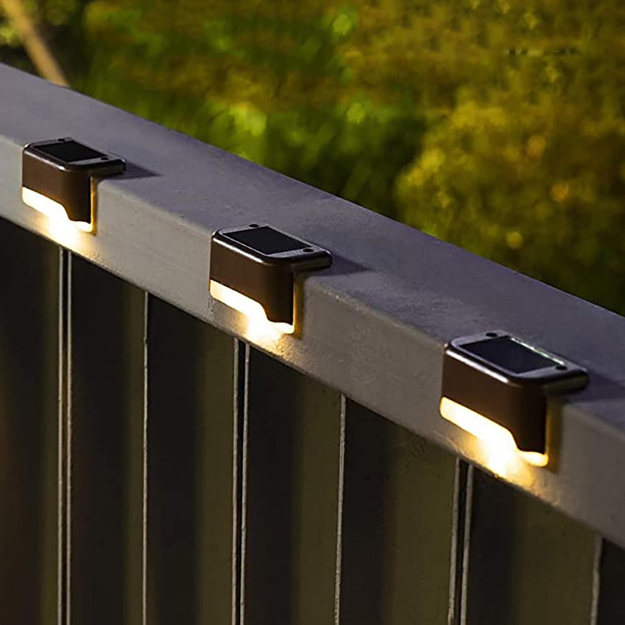 Solpex Solar Fence Lights, 12 Pack Garden Solar Deck Lights for Outdoor, Waterproof for Outdoor Stairs, Step, Fence, Yard, Patio, Pathway(Brown Warm White)