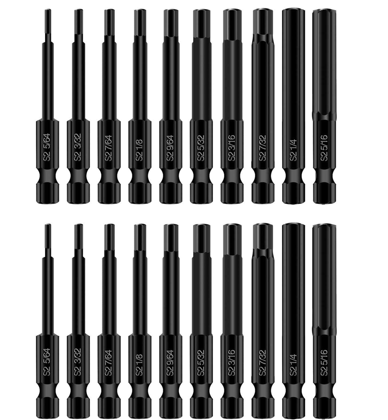 20PCS Hex Head Allen Wrench Drill Bit Set, Mgtgbao Magnetic 1/4 Inch Hex head Screwdriver Bit Set Tips (50mm Length).