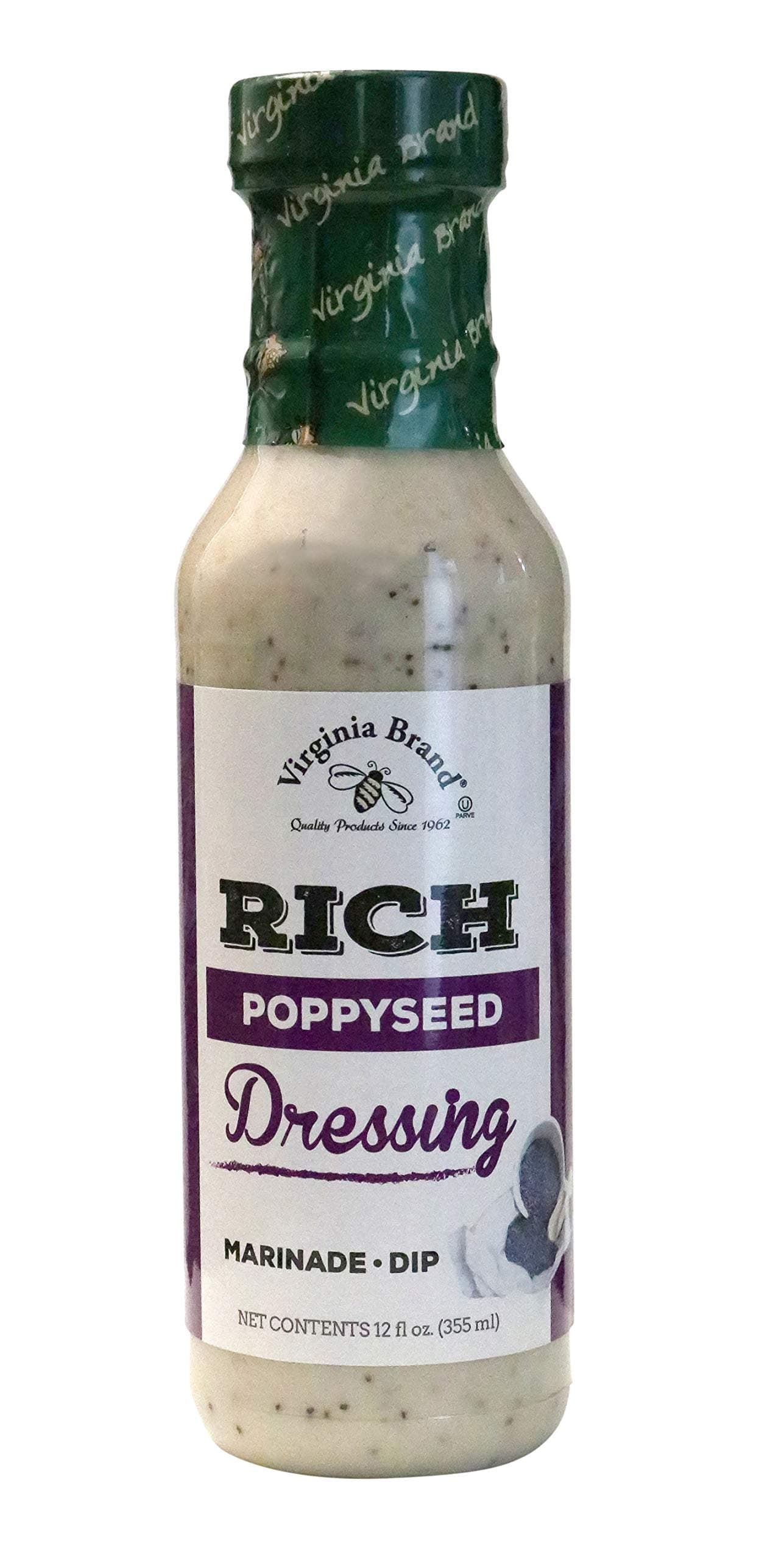 Virginia Brand Vidalia Onion Burgundy Poppy Seed Salad Dressing, 12 Fl Oz (pack of 6), (1326-6)