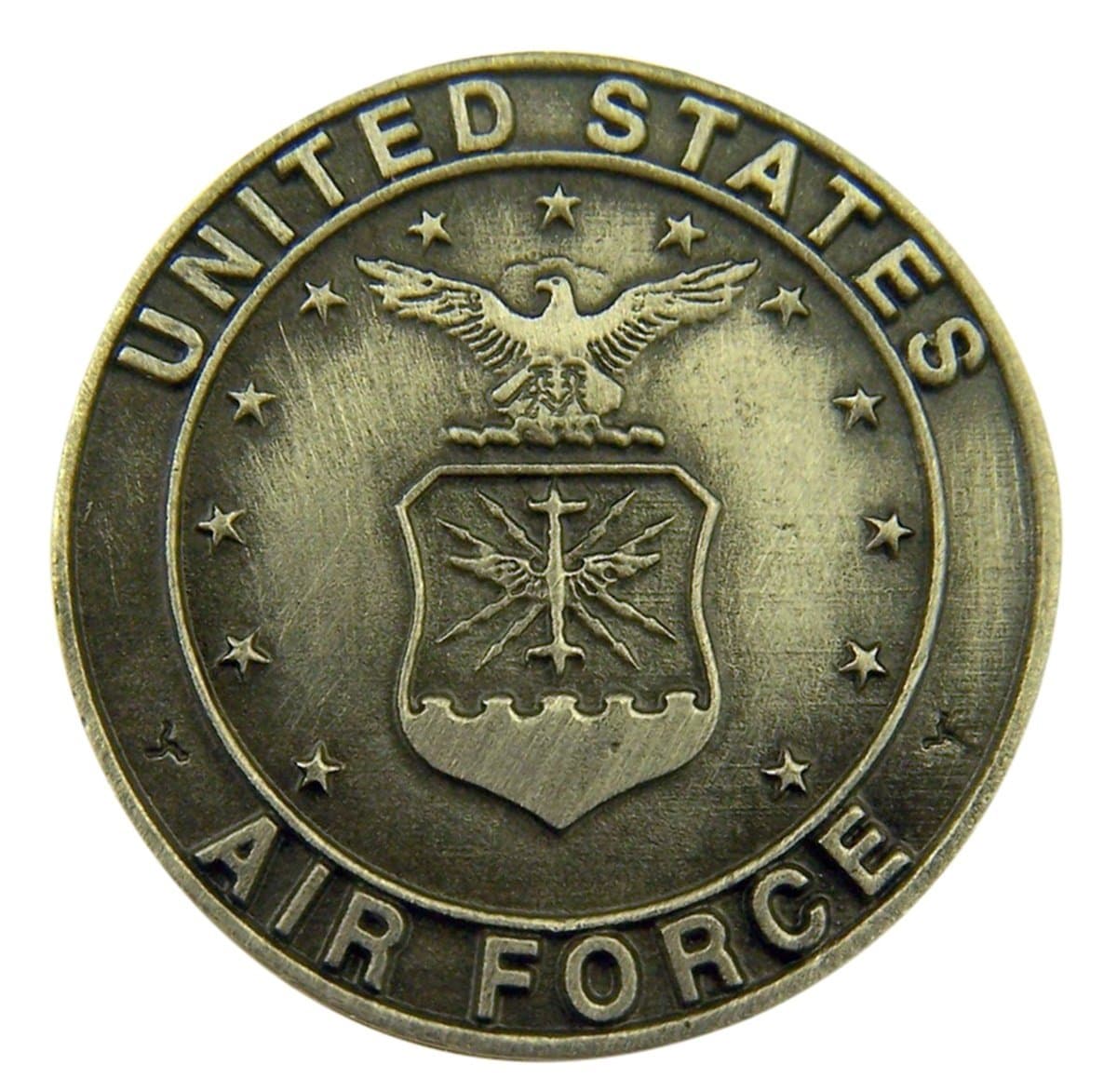 singer star case Silver Tone Faithful Protector Pocket Token with Prayer - United States Air Force