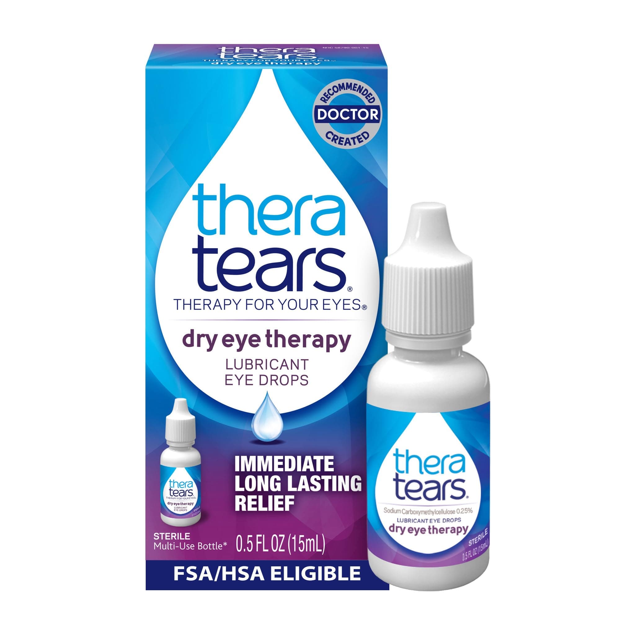 Eye Drops for Dry Eyes, Dry Eye Therapy Lubricant Eyedrops, Provides Long Lasting Relief, 15 mL, 0.5 Fl Oz (Pack of 1)