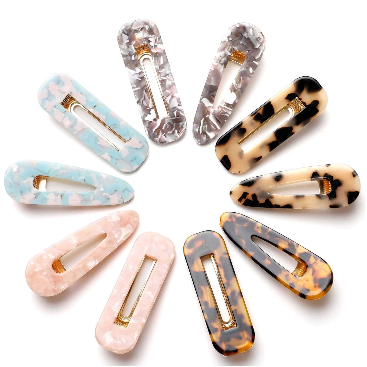 10 Pcs Hair Clips Hair Barrettes for Women and Girls, Fashion Resin Acetate Hair Clip Barrette Set, Great Hair Accessories for Parties Birthdays Everyday Hair Styling