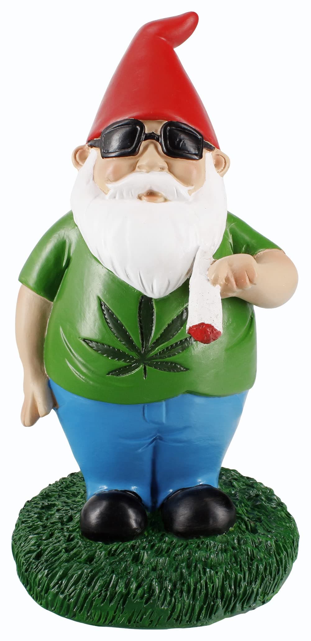 Gnometastic Hippie Smoking Gnome, 8.5in, Funny Garden Gnomes Statue Outdoor Decoration for Yard Lawn Ornament Weed Decor, Inappropriate Gifts & Stocking Stuffers for Men, Women, Adults