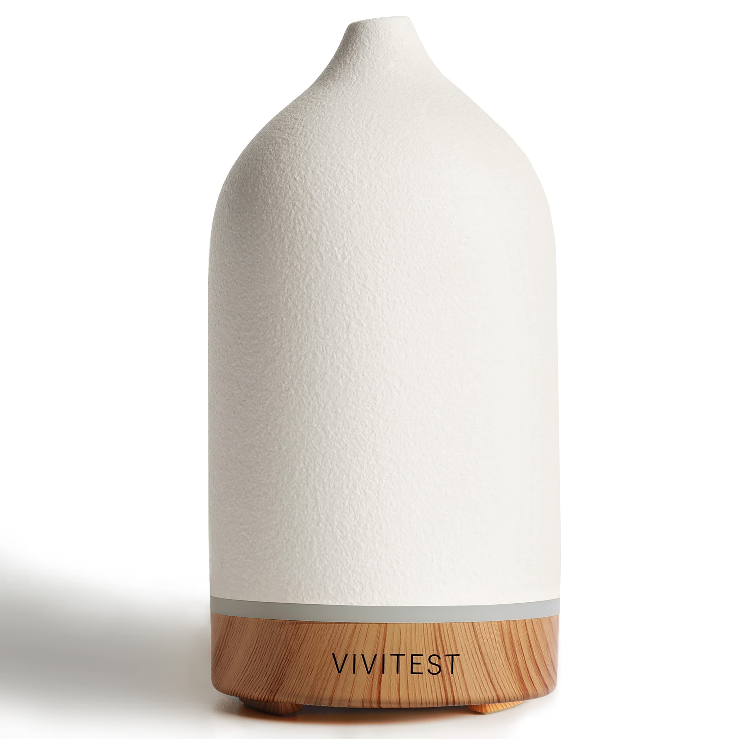 VIVITEST 200ML Ceramic Essential Oil Diffuser,Stone Essential Oil Diffuser,Ultrasonic Aromatherapy Diffusers for Home