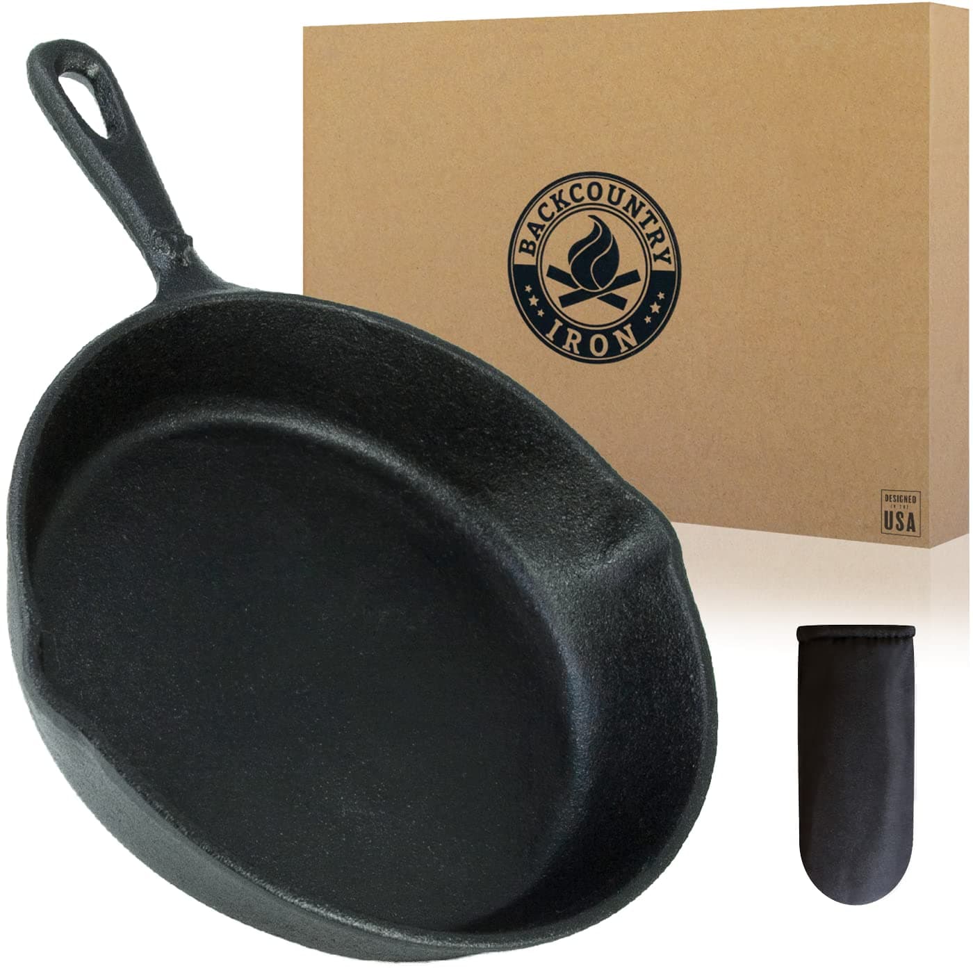 8 Inch Round Medium Pre-Seasoned Cast Iron Skillet