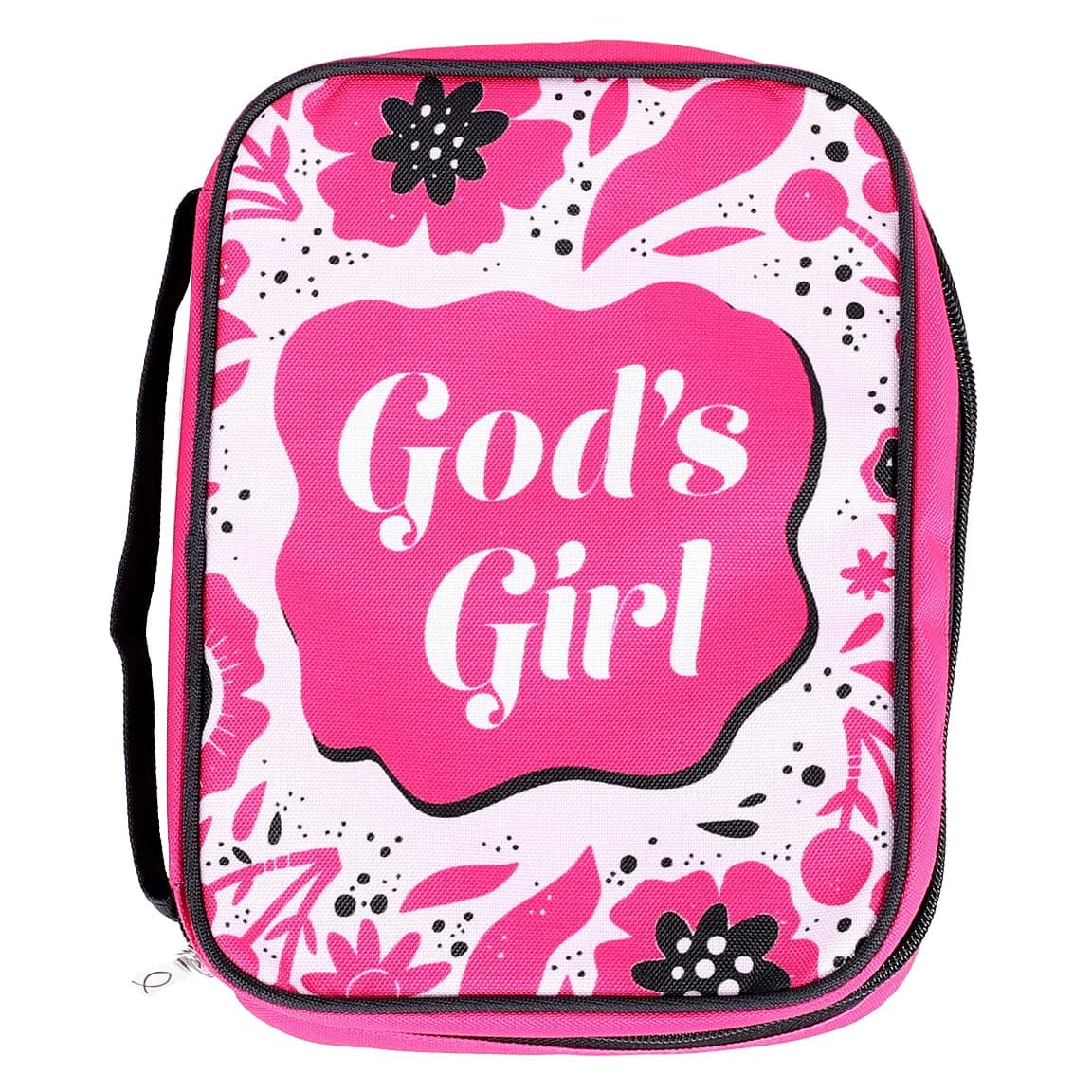 Swanson Christian Products Zippered Book & Bible Cover | Made of The Finest Canvas | Pen Loop | Ribbon Bookmark and Fish Zipper Pull | Size Medium | Screen Print Reads: God's Girl
