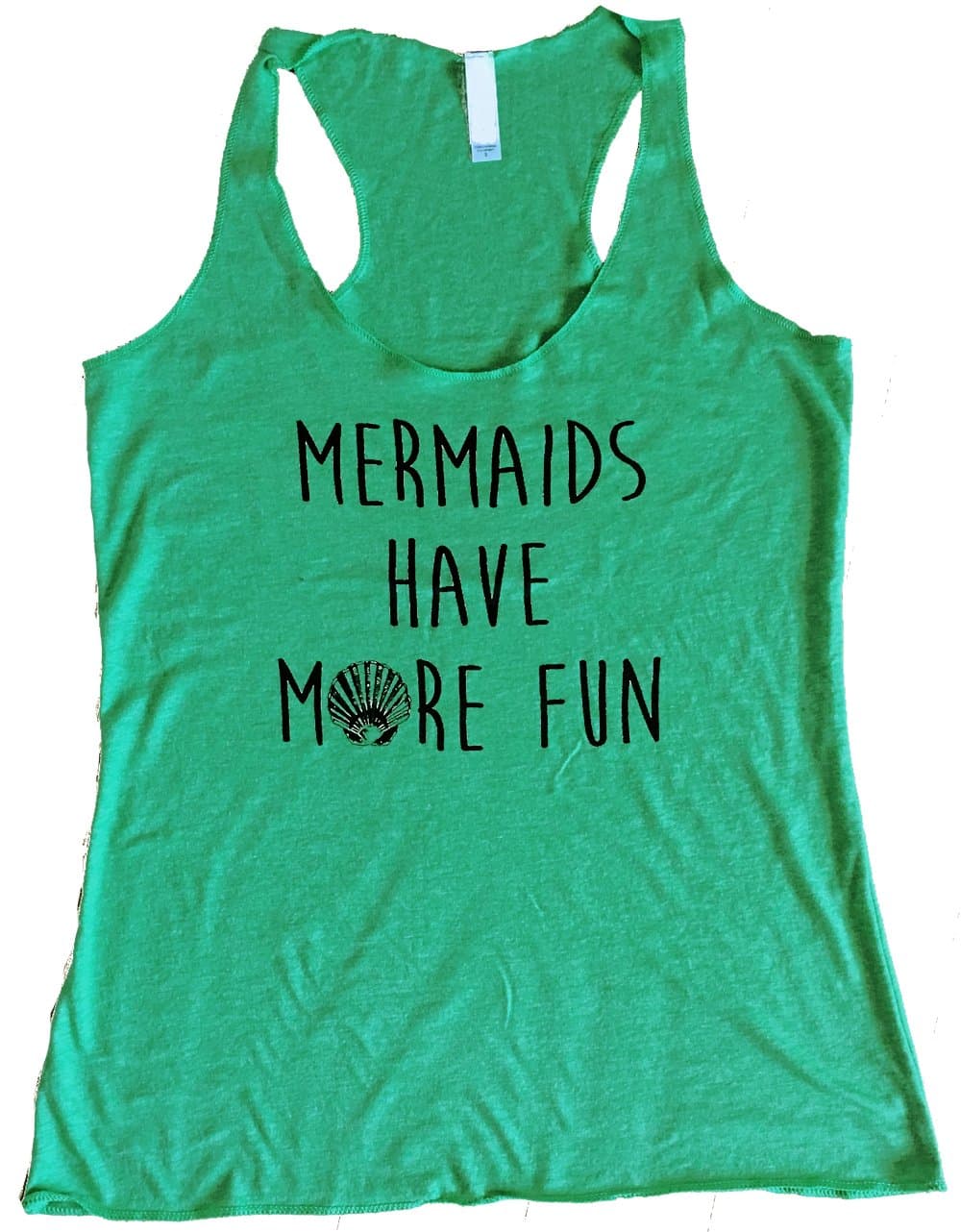 The Bold Banana Women's Mermaids Have More Fun Tank Top- M - Moss Green
