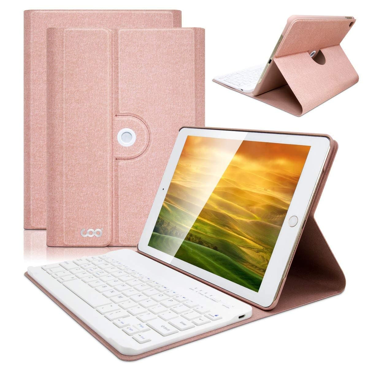 iPad Keyboard Case for iPad 9.7, COO iPad Air Case With Keyboard , Magnetically Detachable Wireless Bluetooth for Apple ipad 2018(6th Gen)/iPad 2017(5th Gen)/iPad Pro 9.7 inch/iPad Air 2/1