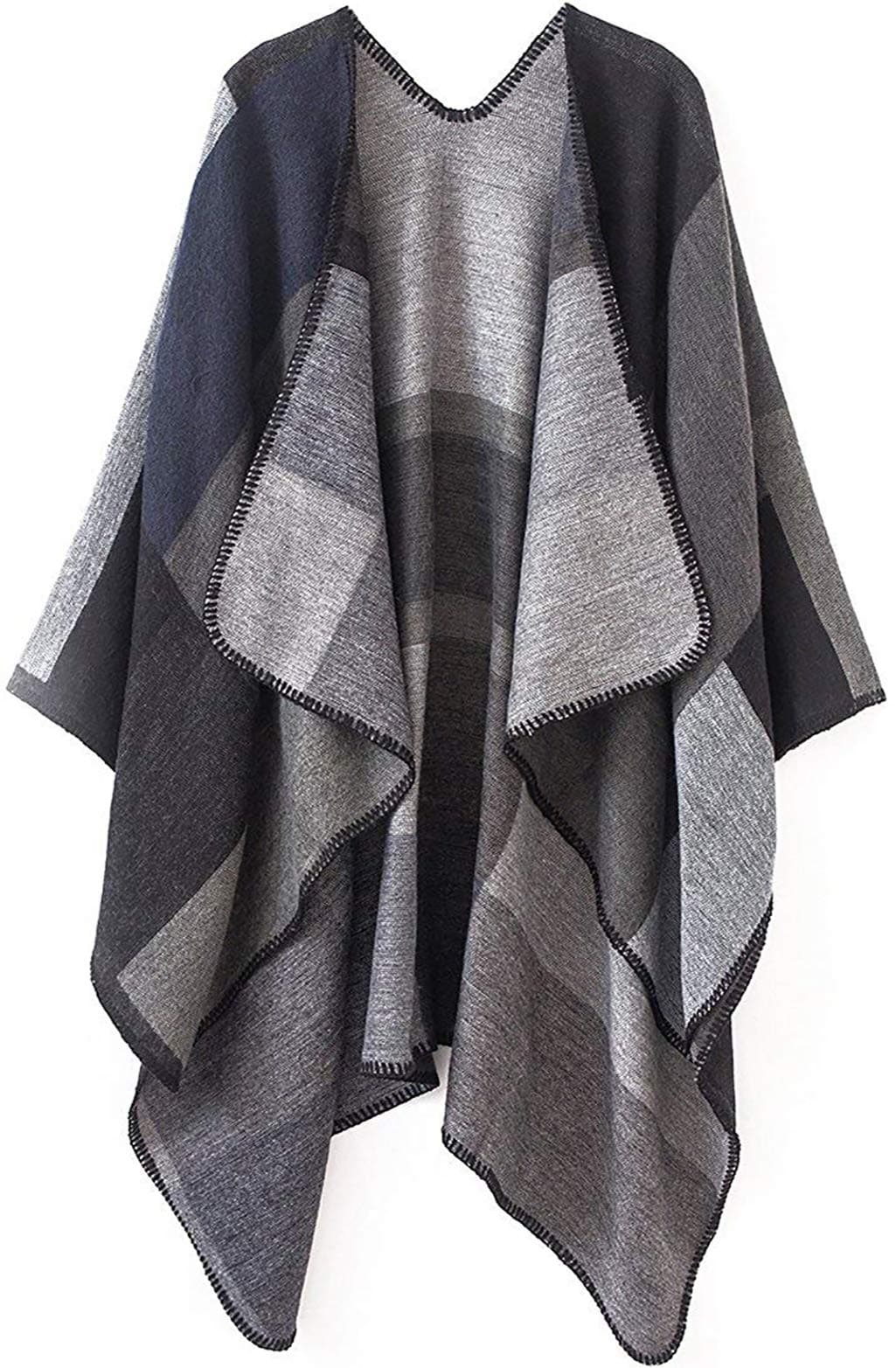 Women's Warm Shawl Wrap Cape Winter Cardigan Sweaters Open Front Poncho