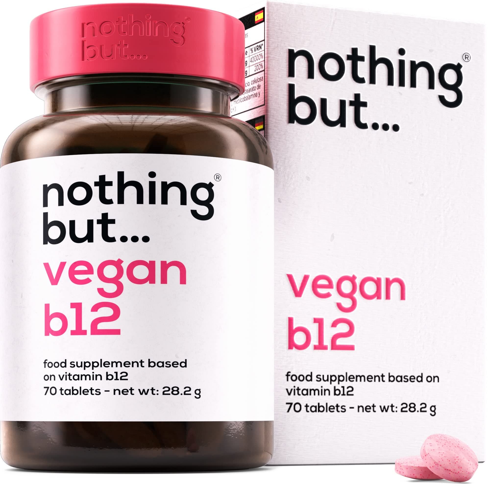 Vitamin B12 Tablets High Strength for Adults - Vitamin B12 Methylcobalamin 1000 mcg & Folic Acid - B12 Vegan Supplement for Mood & Memory Support - 70 Energy Vitamins for Women & Men