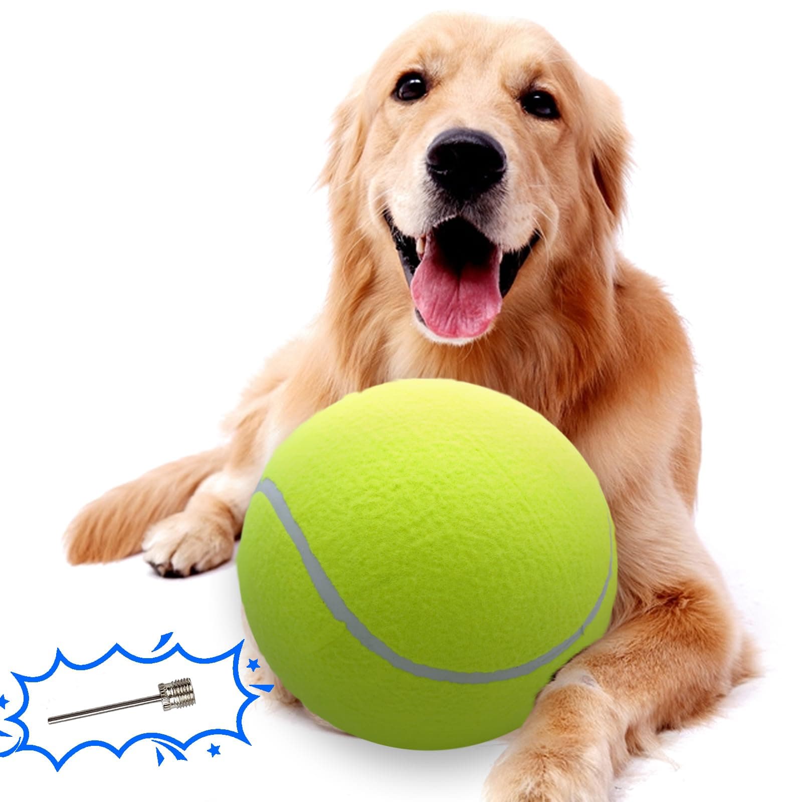 Large Dog Tennis Ball,9.5" Giant Doy Sport Ball Toy,Pet Birthday Gifts Interactive Dog Toys for Small Medium Large Dog