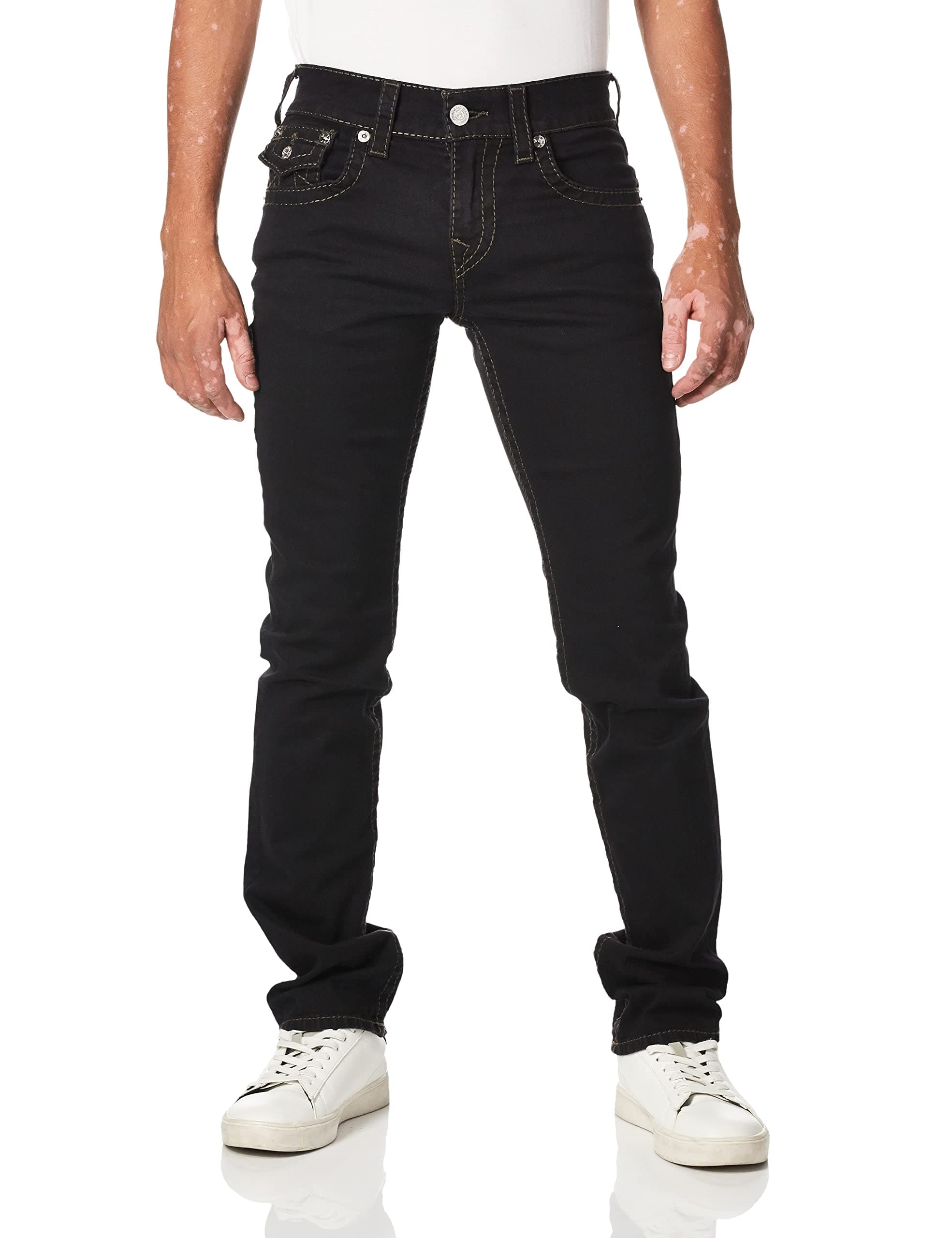 Men's Ricky Big T Straight Leg Jean with Back Flap Pockets, Body Rinse Black, 34W X 34L