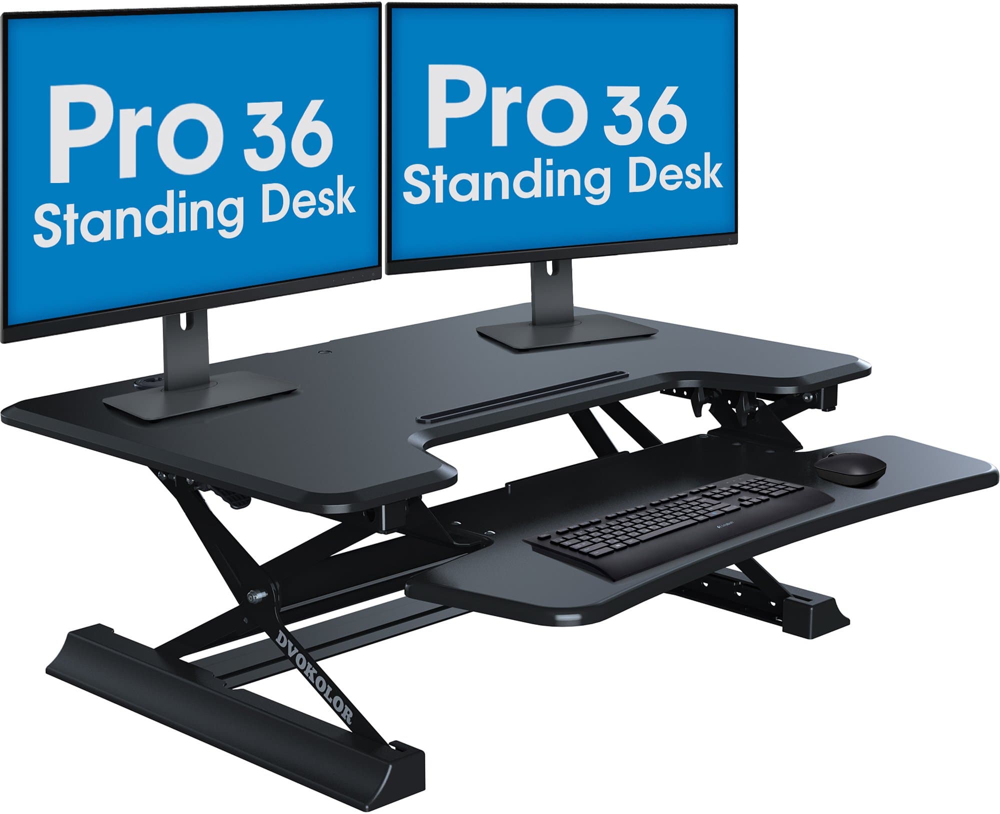 Height Adjustable Standing Desk - Stand up Desk Computer Riser Pro 36" Tabletop Workstation - Black