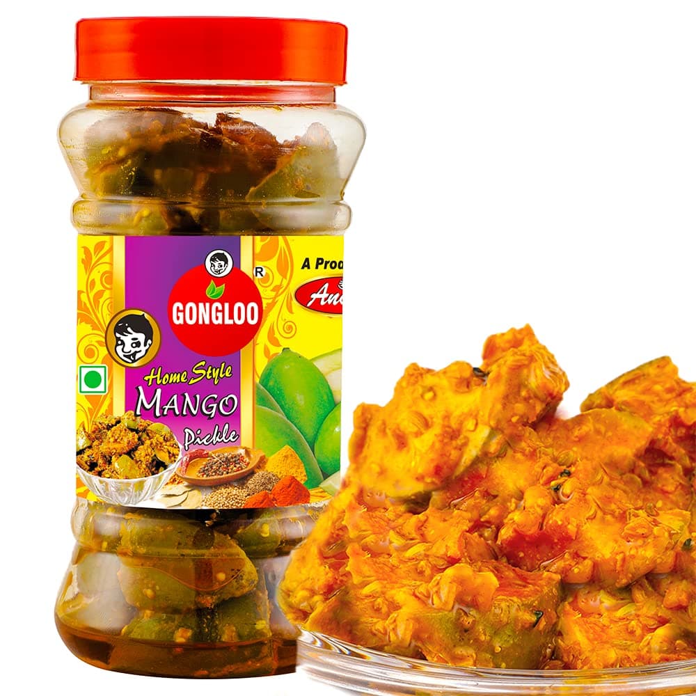 GONGLOO Homemade Mango Pickle | Traditional Kaccha Aam Ka Achar | Authentic Indian Taste | No Preservatives | High in Vitamin C | Hygienically Packed | Improves Digestion | 400gm