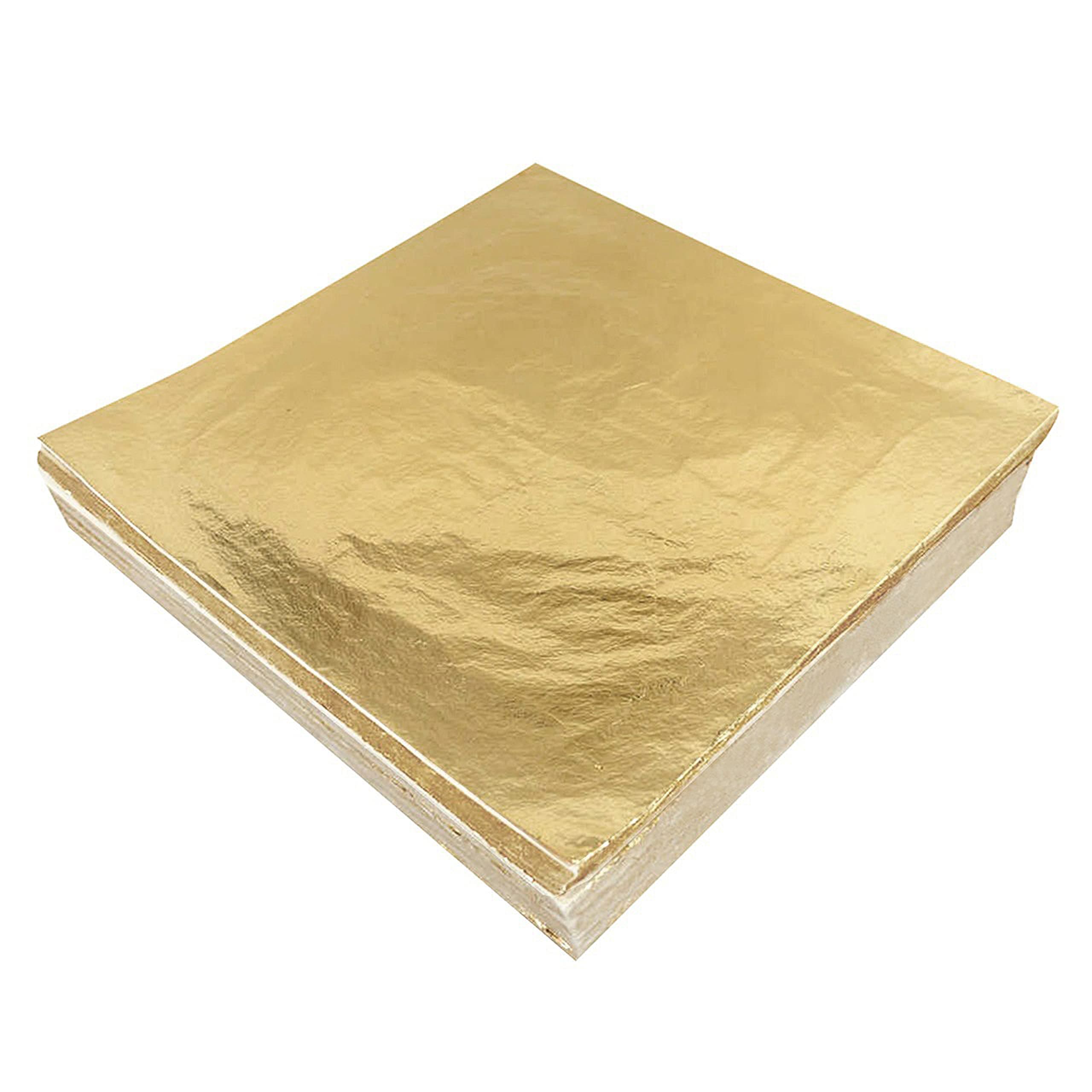 300 PCS Gold Leaf Sheets | 14x14cm Gold Foil Sheets for Gilding, Nails, Art & DIY Crafts | Gold Foil Paper Ideal for, Furniture, Home Decoration & Canvas Projects