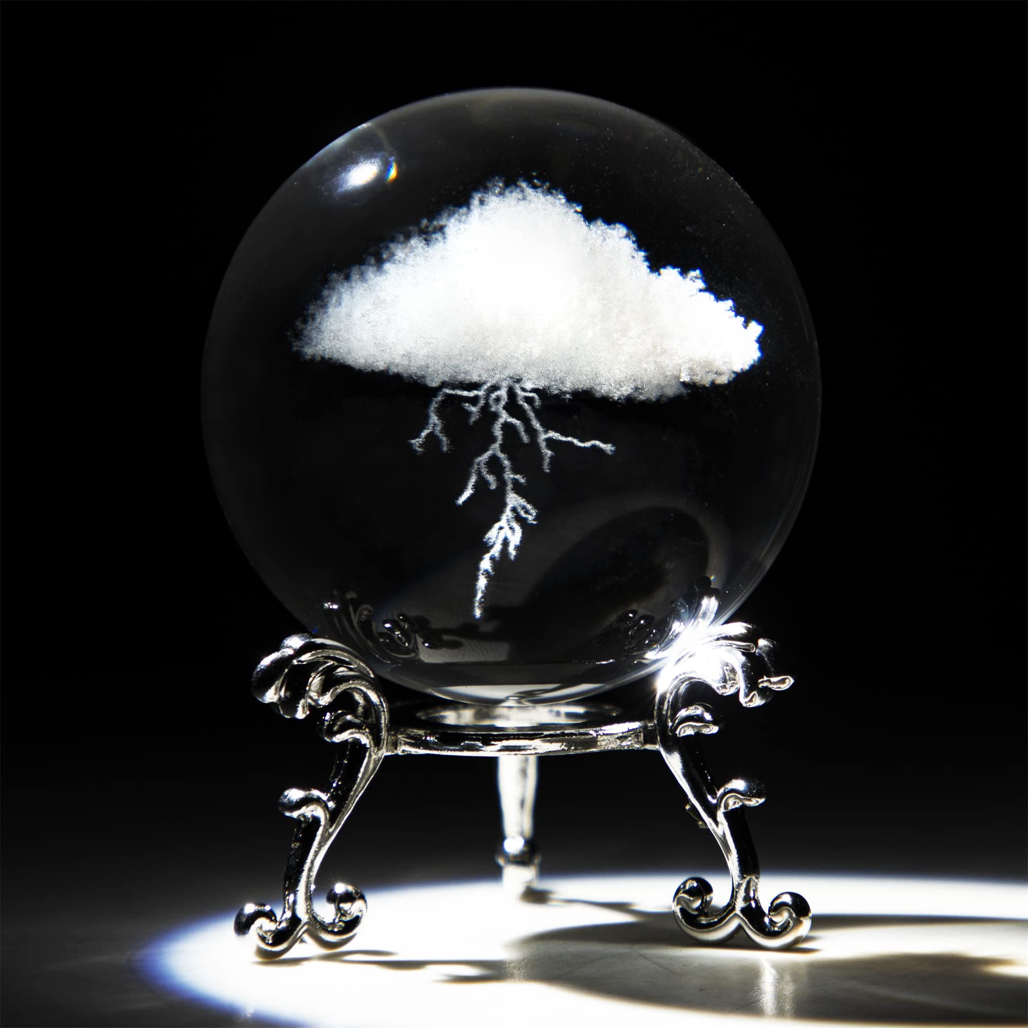 HDCRYSTALGIFTS 3D Crystal Cloud Sculpture Paperweight with Stand, 60 mm