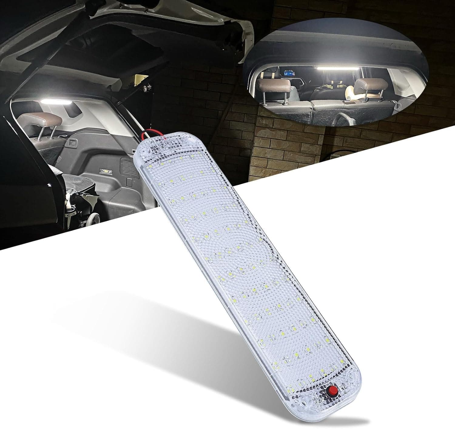 12V 72LED Interior Lights, 10W LED RV Ceiling Roof Lights Bar Lamp with On/Off Switch, LED Interior Lighting for Car Camper Van Bus Caravan Boat Dome Light Camp Motorhome Kitchen