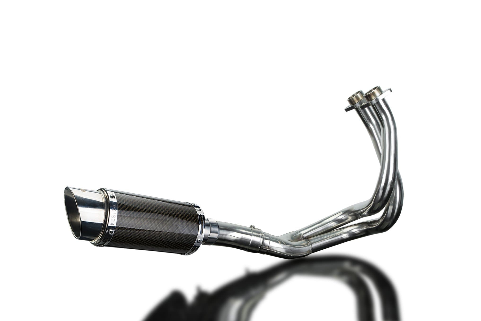 Delkevic Full 4-1 compatible with Kawasaki Z650 Mini 8" Carbon Fiber Round Muffler Exhaust 17-21