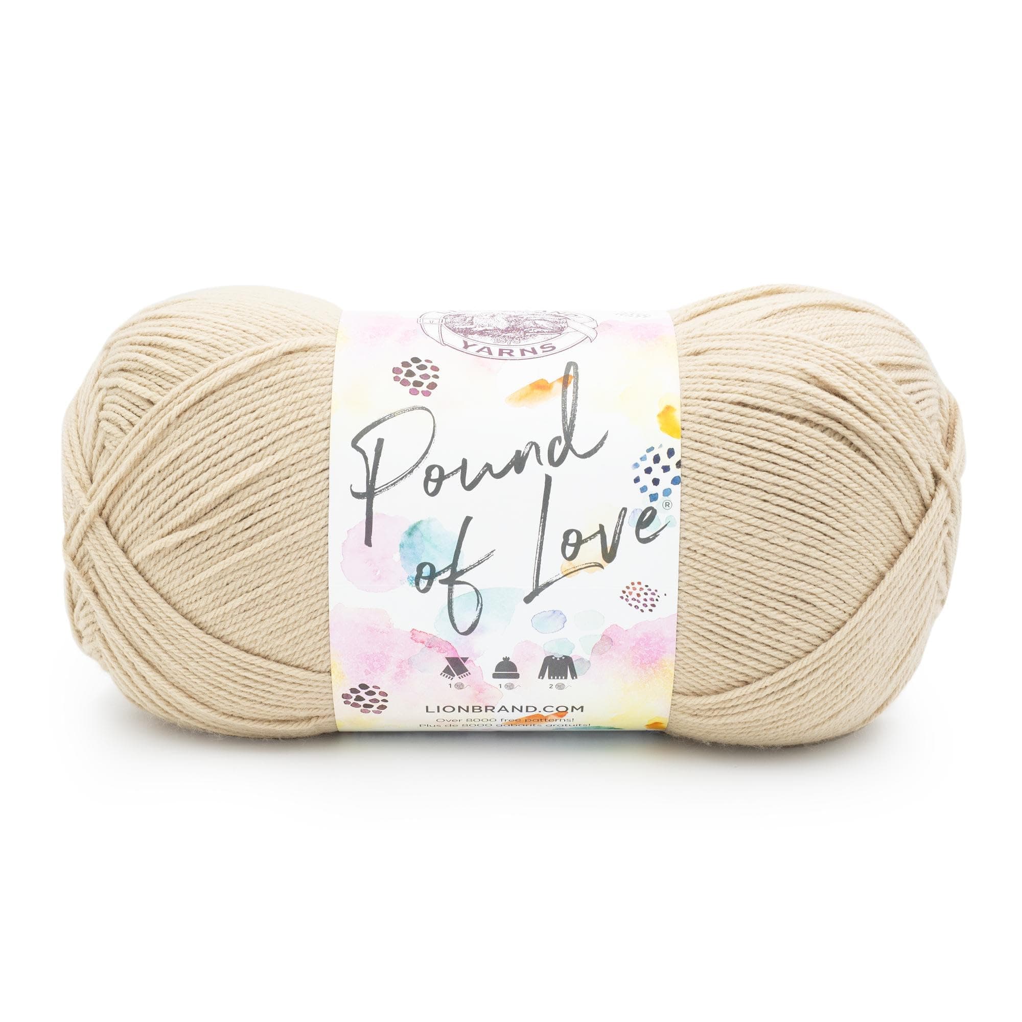 Lion Brand Yarn Pound of Love Yarn, Sugar Cookie