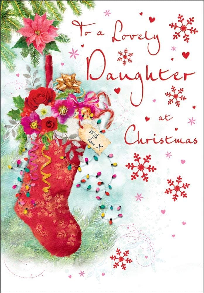 Piccadilly GreetingsTraditional Christmas Card Daughter - 9 x 6 inches - Regal Publishing