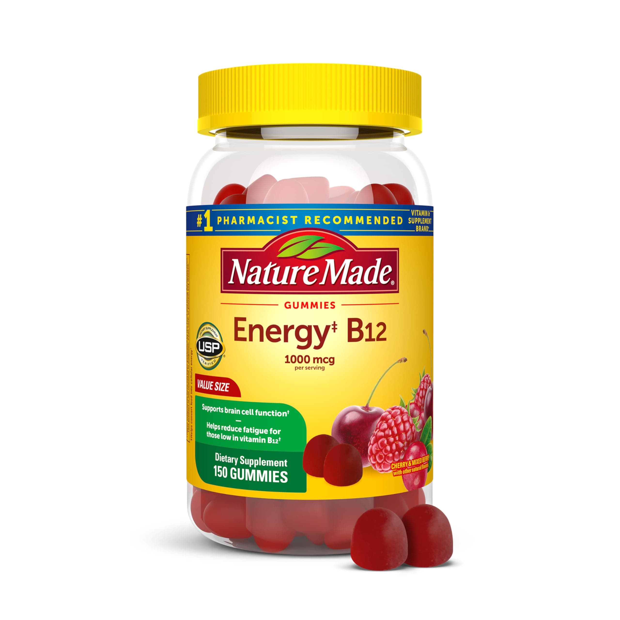 Nature Made Energy‡ B12 1000 mcg Gummies, 150 Count Value Size (Packaging May Vary)