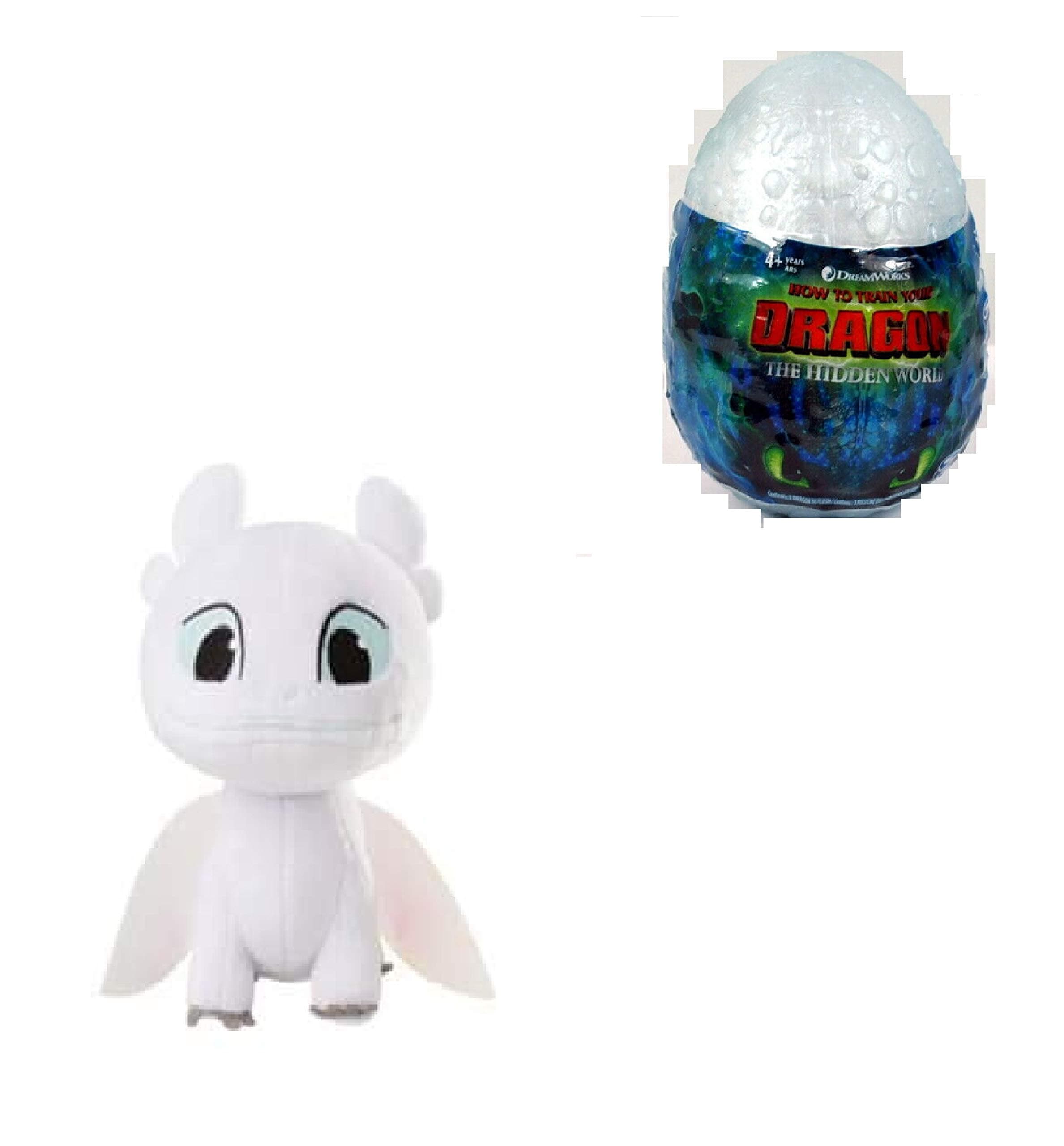 How to Train Your Dragon, Hidden World, Night Light Fury 3-inch Plush, Cute Collectible Plush Dragon in Egg