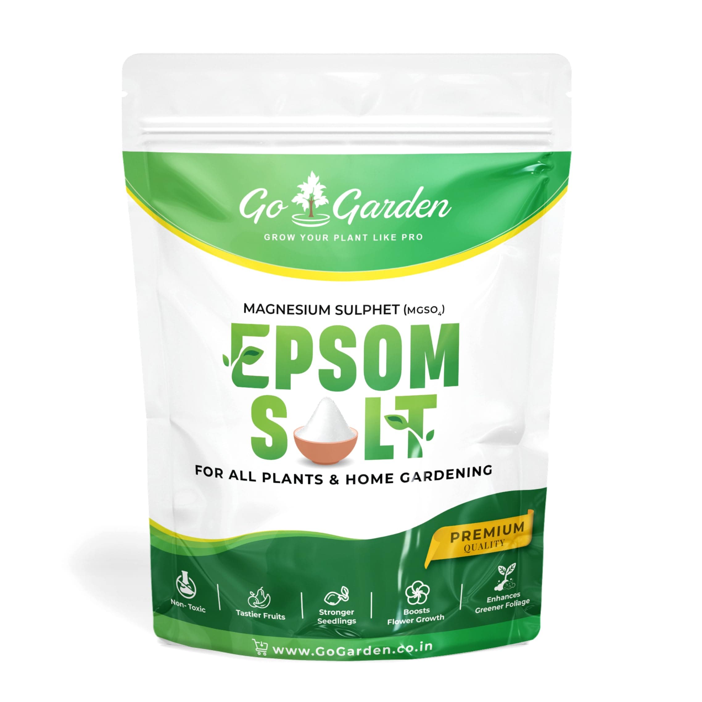 Go Garden Epsom Salt Magnesium Sulphate For Plant Growth Vegetables And Plant Nutrient Terrace Garden - 950 Gram Powder