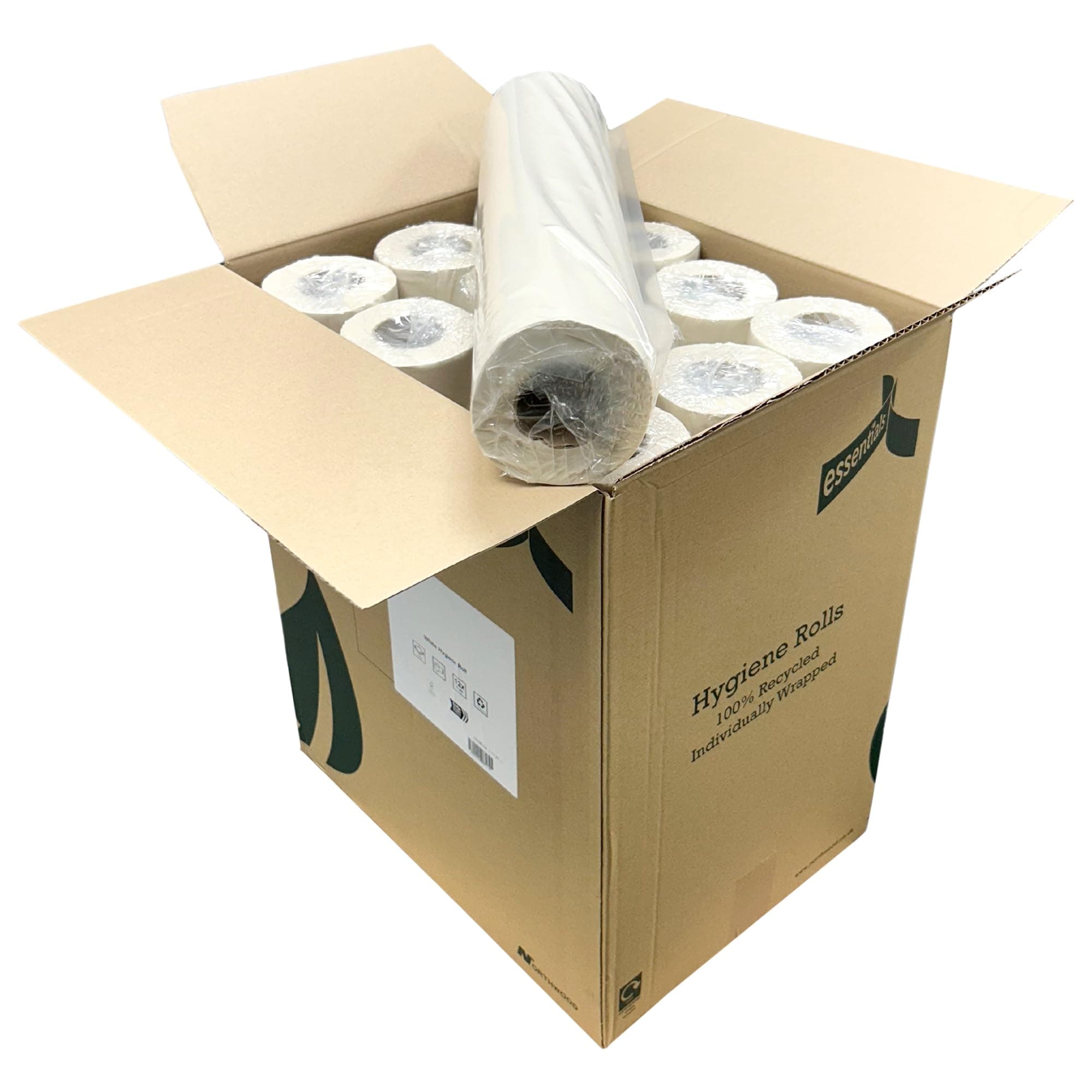 Northwood Premium 50cm x 40m White Hygiene Roll – 12 Pack, 2-Ply, Perforated, Disposable Couch Cover for Medical and Beauty Use CHSA Approved