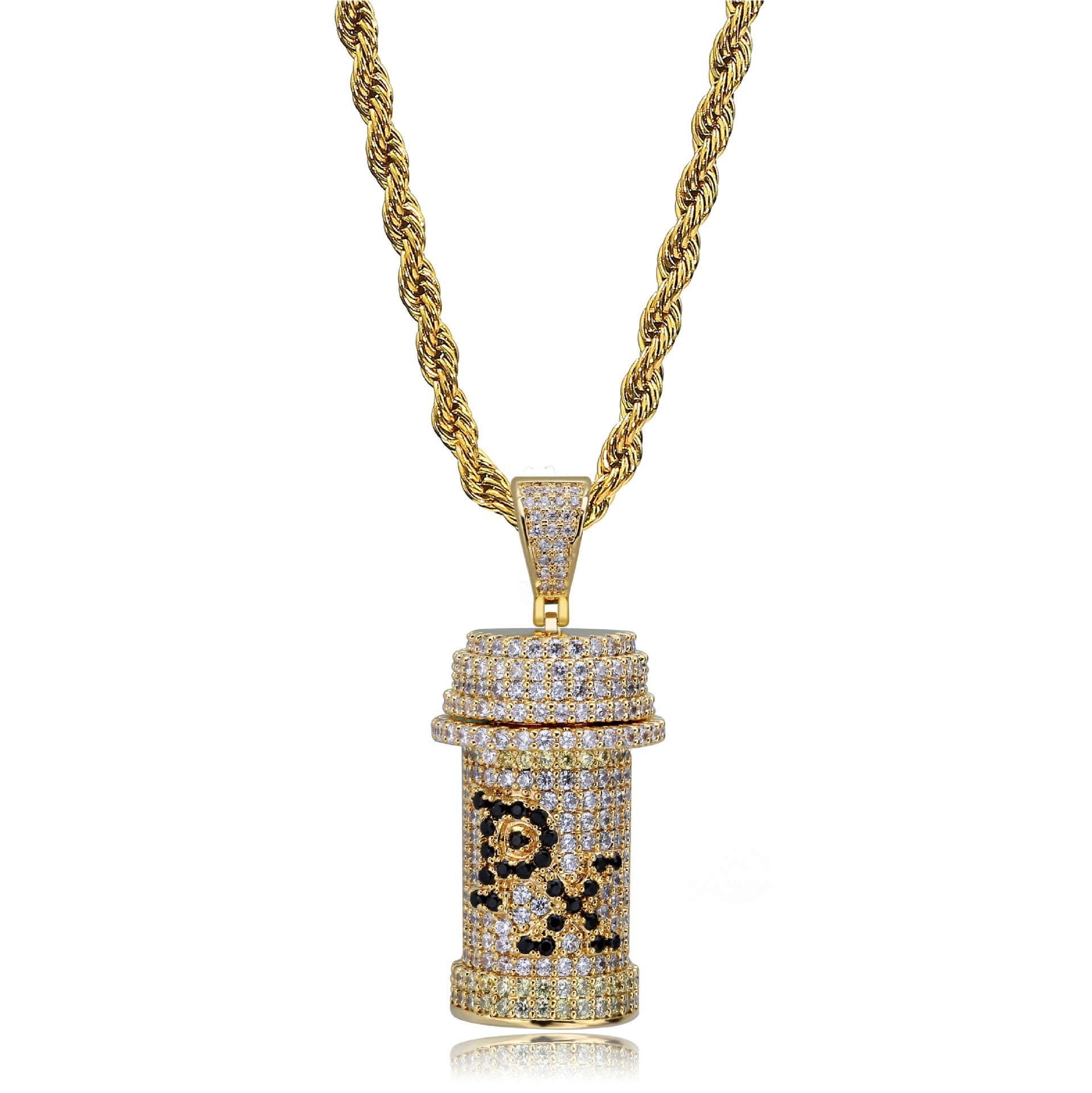 LC8 Jewelry Hip Hop PX Design Z Capsule Medicine Pill Holder Container Pendant Cremation Urn Necklace with 24 Inch Stainless Steel