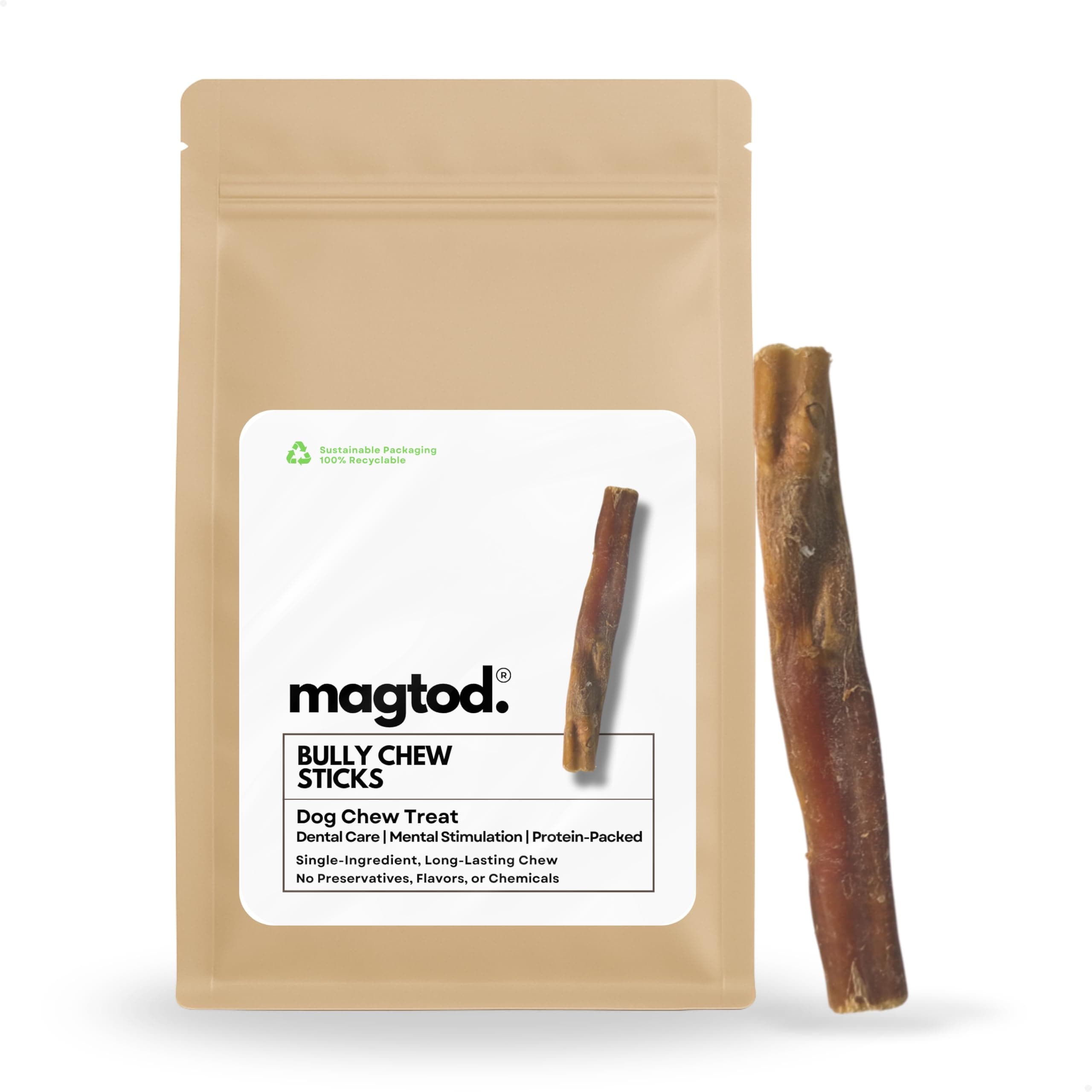 Bully Chew Sticks for Dogs | 100% Natural Dog Chew Stick | Long Lasting Chew | High in Protein | Single Ingredient | No Preservatives | Ethically Sourced | Thick 150g