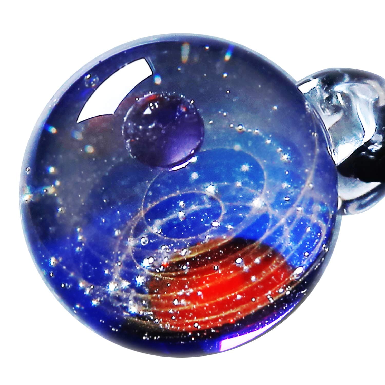 Original Galaxy Pendant Necklace, Universe Glass, Space Cosmos Design,Birthday Art Japan Handmade Craftsman