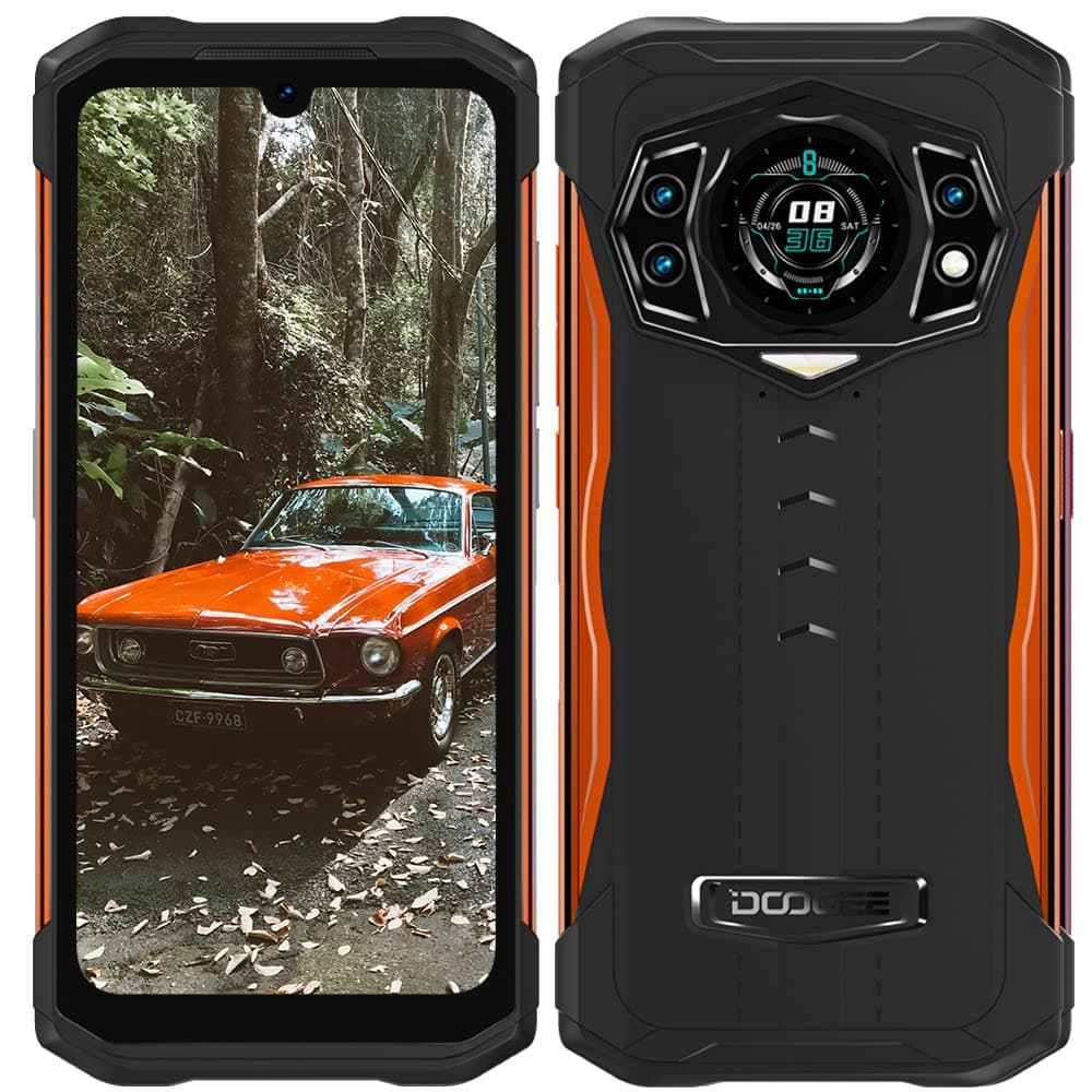 DOOGEE S98 Unlocked Rugged Smartphone, MTK G96 8GB+256GB Android 12 IP68 Waterproof Phone, 64MP+20M Night Vision Camera, 6.3" FHD+, 6000mAh, Global Unlocked Dual 4G Rugged Phone NFC OTG GPS, Orange