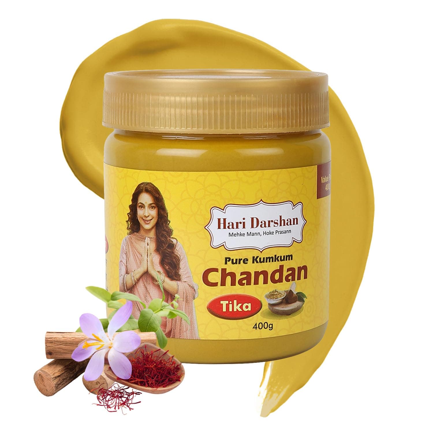 Hari Darshan Pure Kumkum Chandan Tika | Traditional Sandalwood for Puja Havan & Daily Rituals | Long-Lasting Fragrance & Smooth Application for a Divine Experience | 400gm
