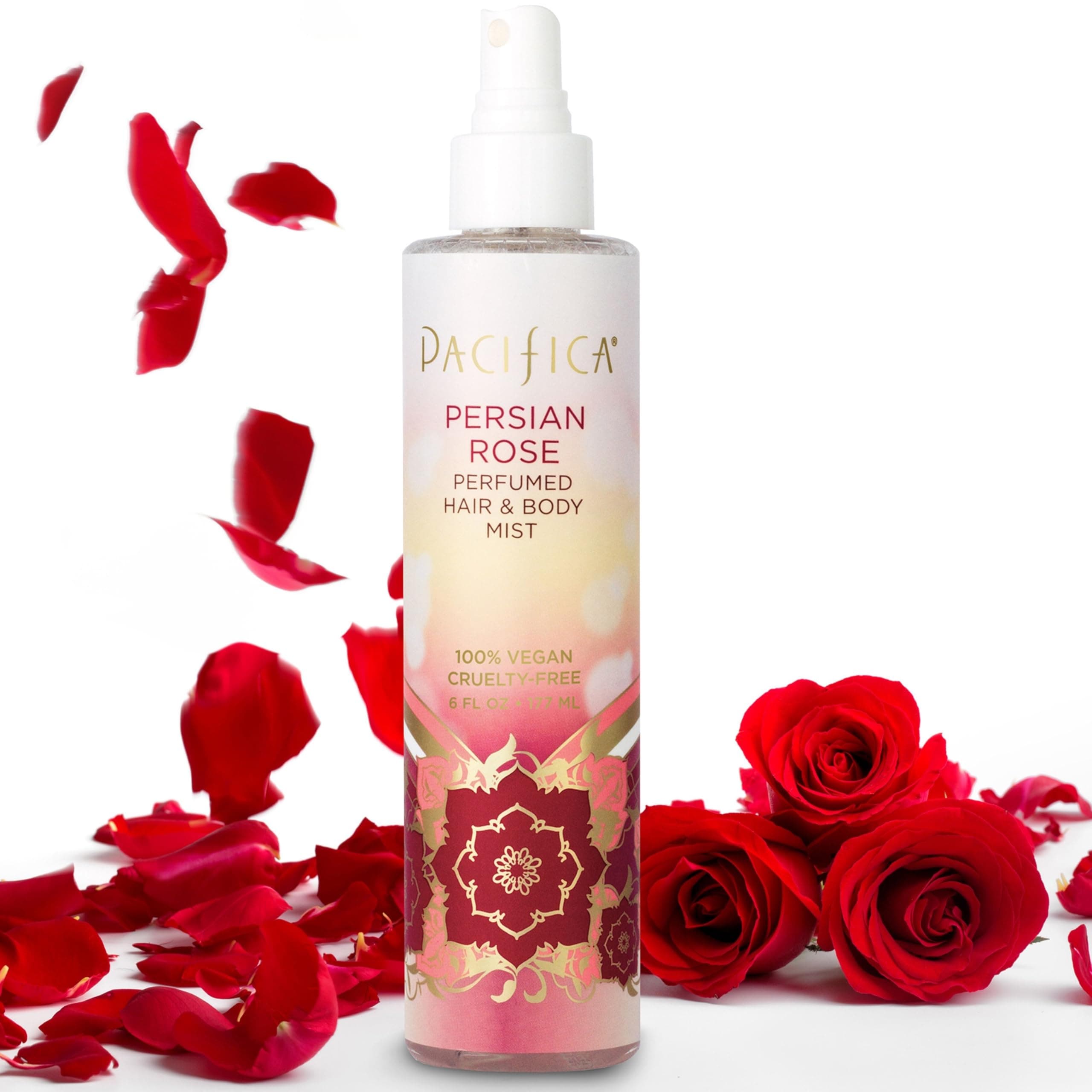Pacifica Persian Rose Perfumed Hair & Body Mist, Alcohol-Free Spray Designed For Head-To-Toe Wear, Vegan & Cruelty-Free, 6 Fl Oz