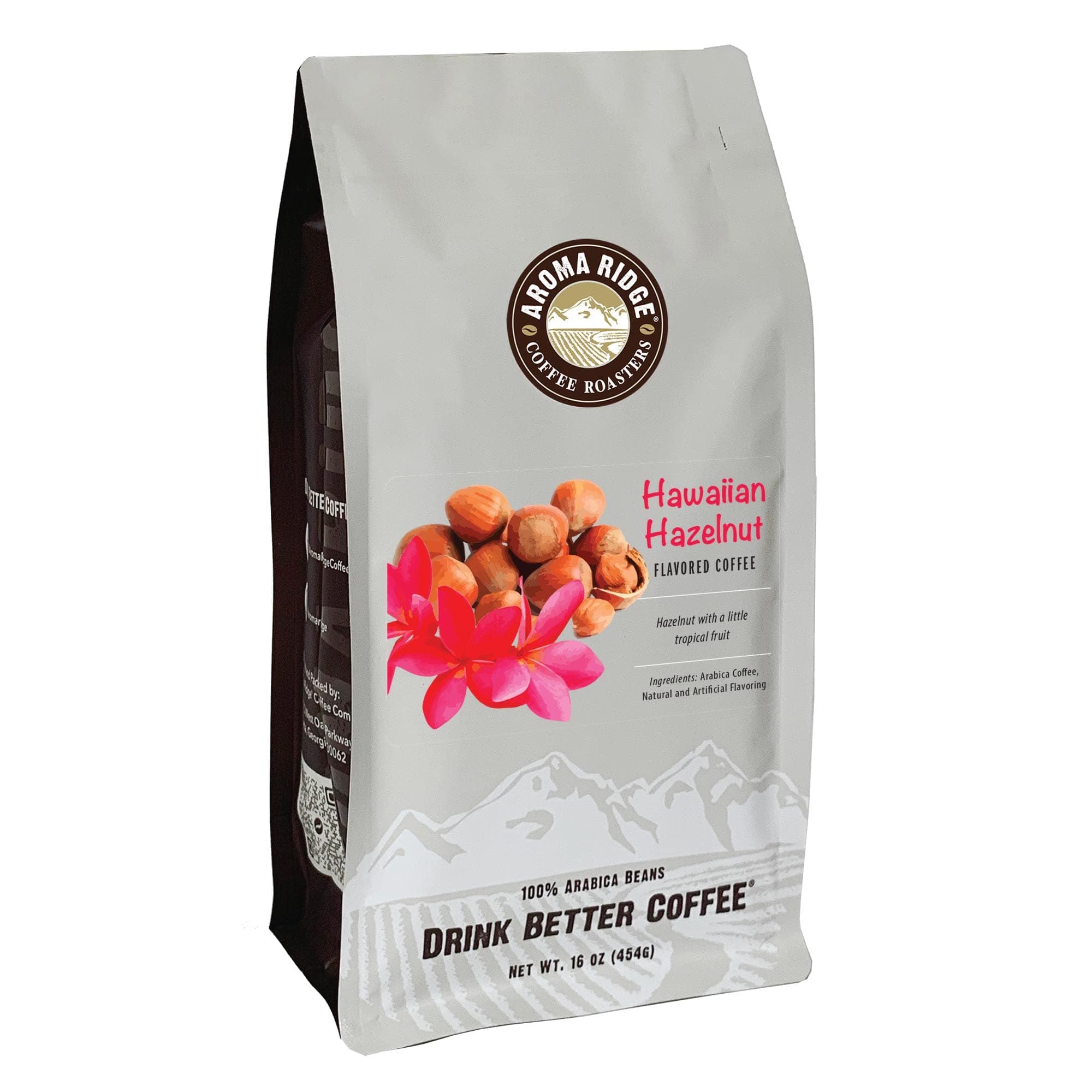 Hawaiian Hazelnut Decaf Coffee, Swiss Water Process, 100% Arabica Beans, Medium Roast,16 Ounces Whole Bean