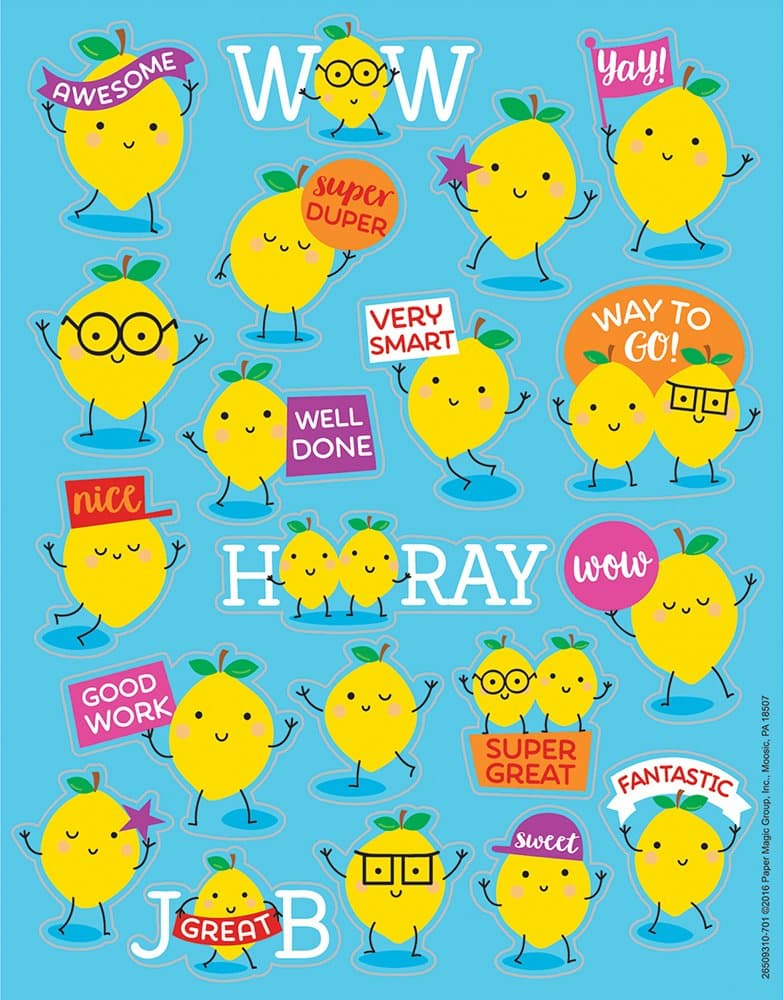 Eureka Lemon Scented Scratch and Sniff Stickers, 80pc