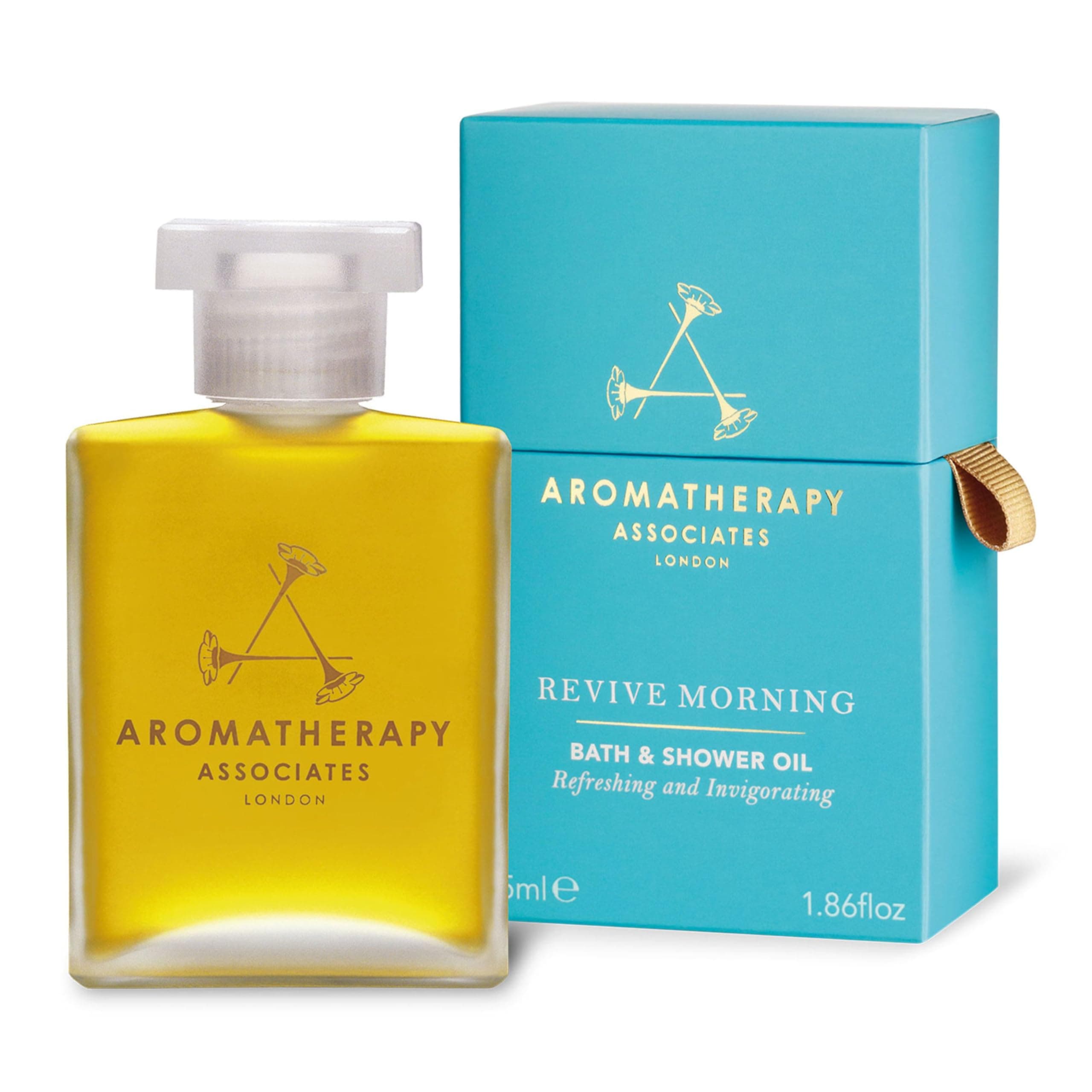 Aromatherapy Associates Revive Morning Bath and Shower Oil – Hydrating Oil with 3 Essential Oils to Refresh Mind, Body, and Spirit (1.86 oz)