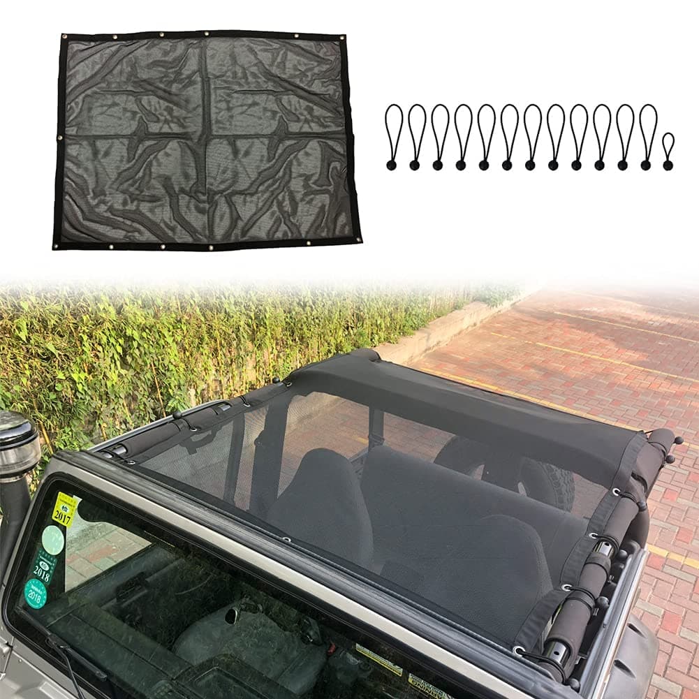 Bestaoo Mesh Shade Bikini Top UV Protection Sunshade Cover for Jeep Wrangler TJ 1997-2006 …