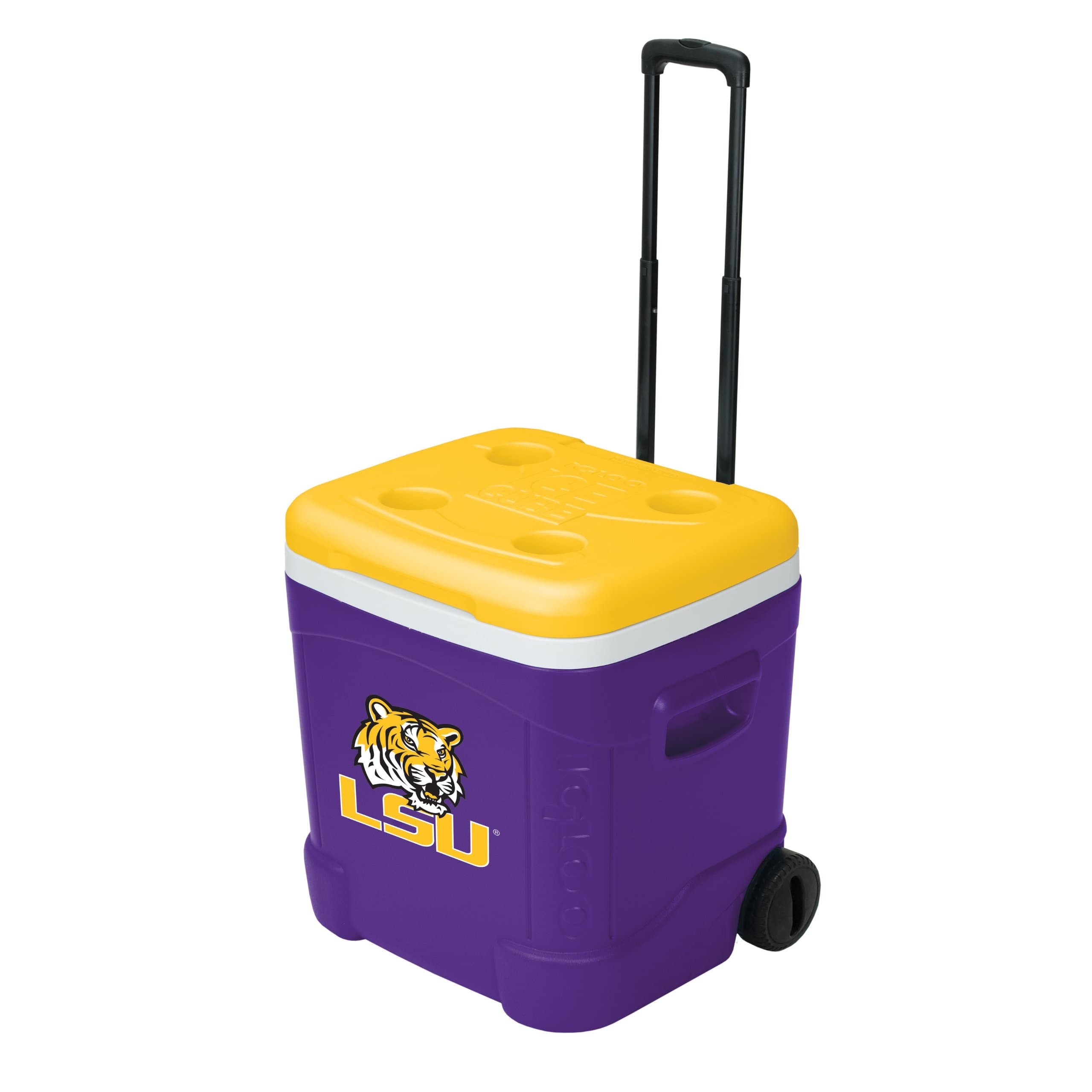 Igloo NCAA LSU Ice Cube Roller Cooler (60 Quart, Purple/Yellow)