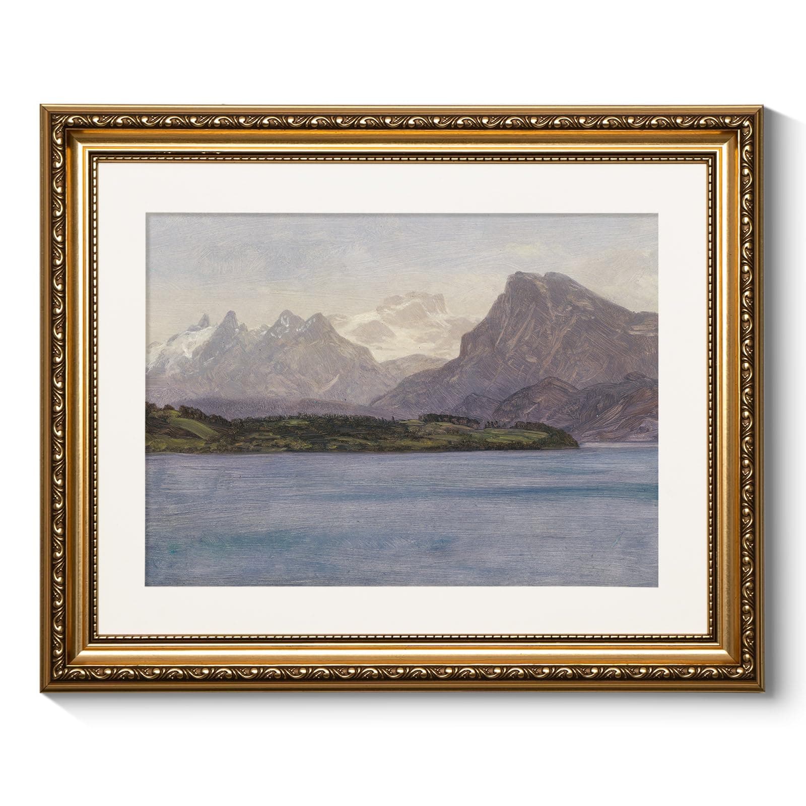 ARPEOTCY Vintage Gold Framed Wall Art, Coastal Range Seaside Landscape Paintings 13x16 inch Victorian Wall Decor for Living Room Bedroom Bathroom Canvas Prints Antique Pictures Frame
