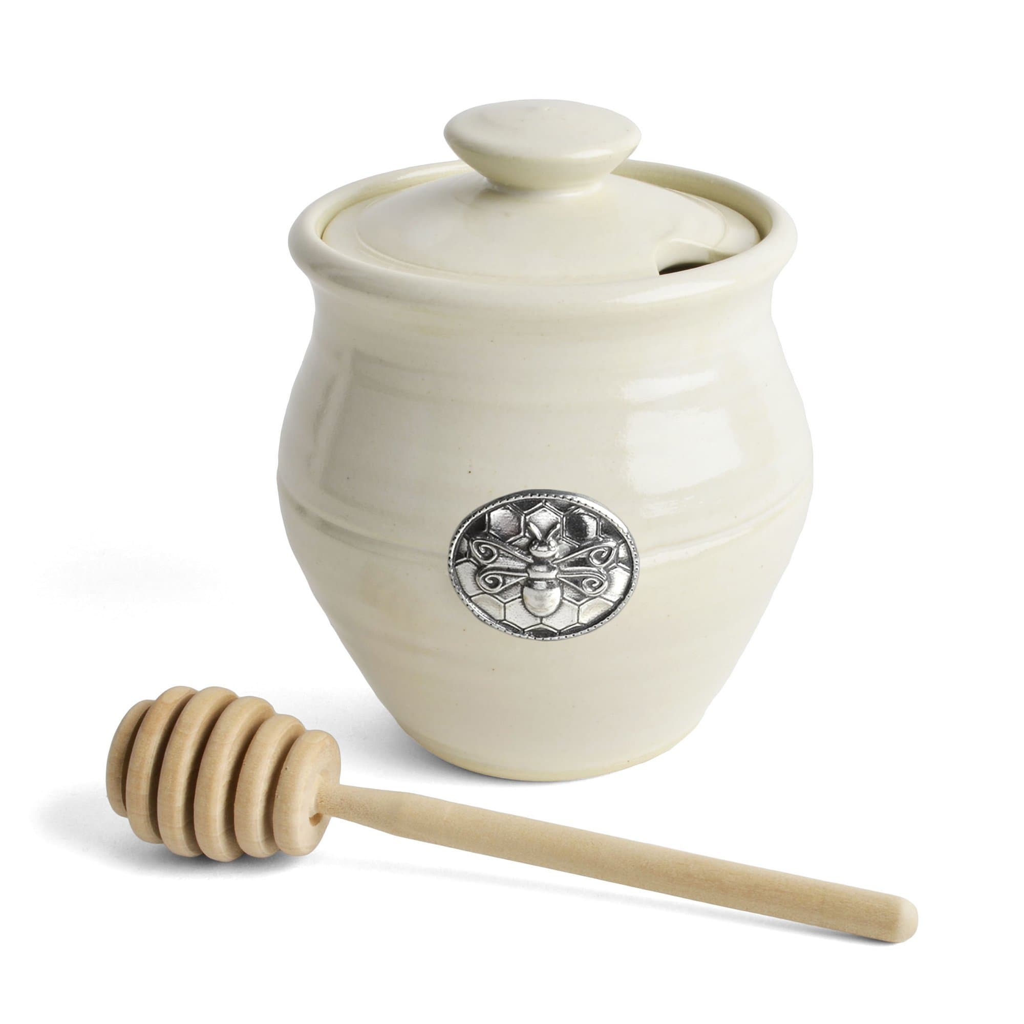 Oregon Stoneware Studio Bee Honeypot, Whipping Cream
