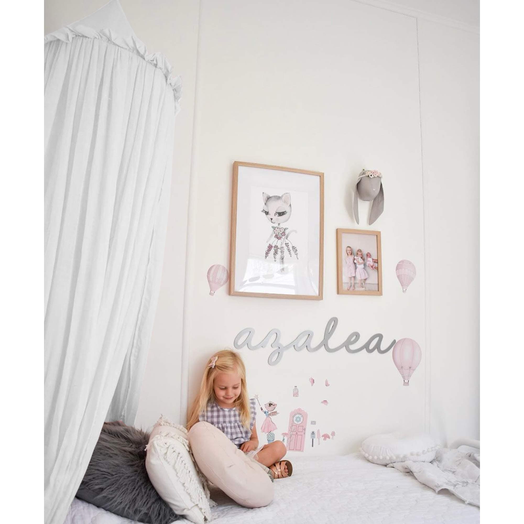 MAMERIA Kids Bed Canopy with Frills Cotton Hanging Tent Curtain Net for Reading Nook Hideaway Bedding Play Room Decor (White)