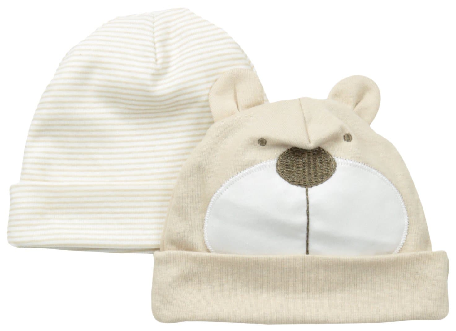 Unisex-Baby Newborn 2 Pack Novelty Caps Bear, Brown, 0-6 Months