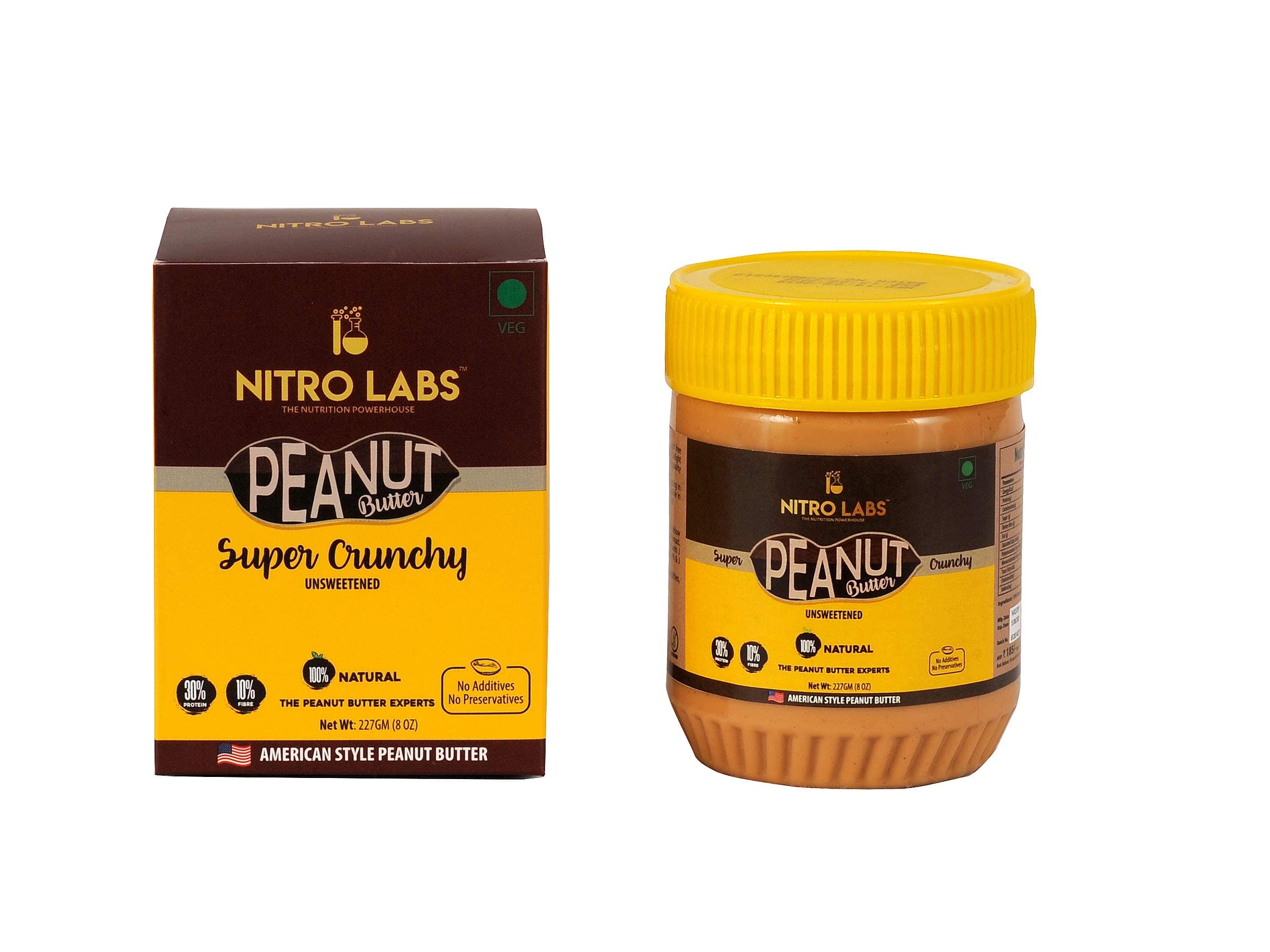 Nitro Labs Gluten Free Natural Peanut Butter, 227 G