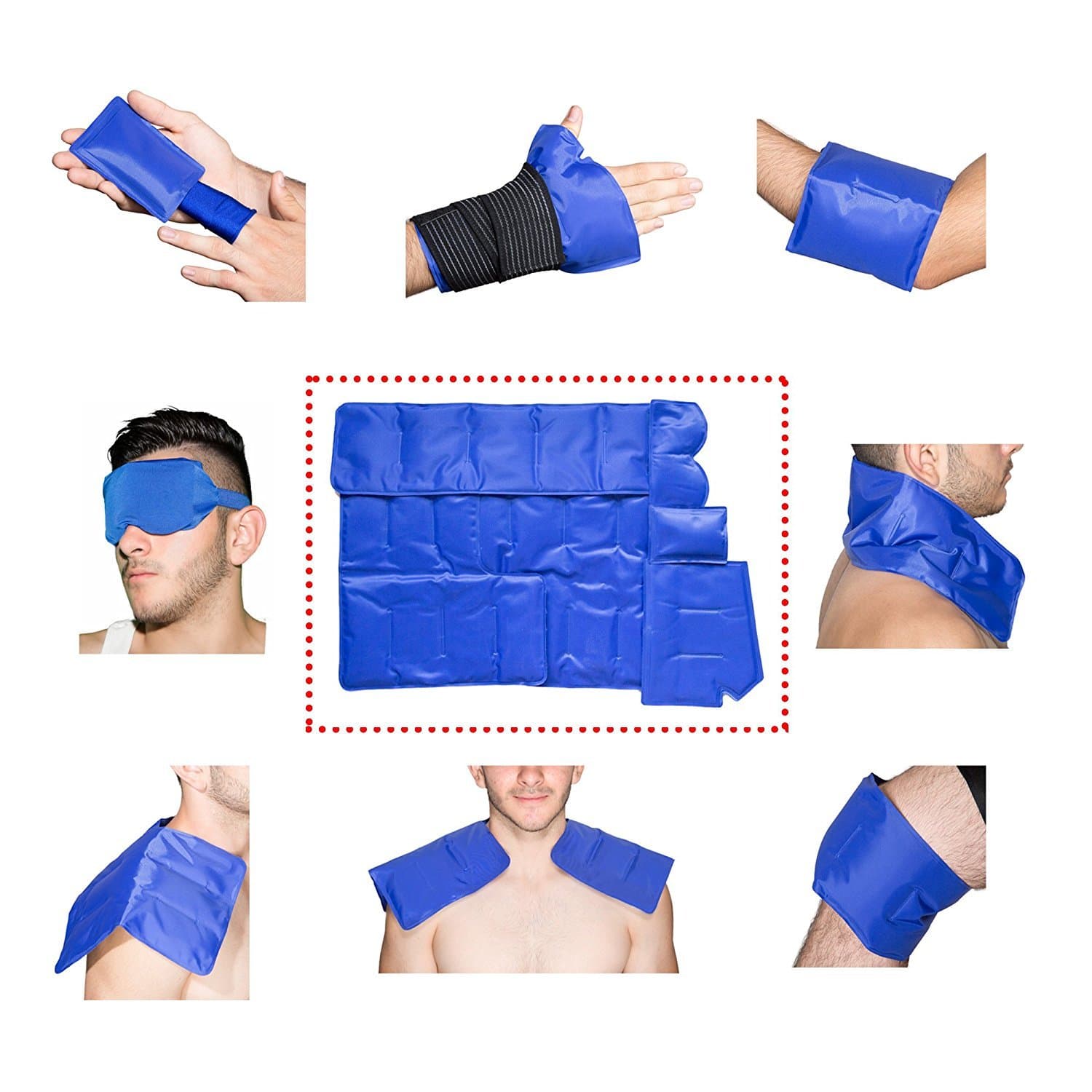Centrus Hot & Cold Pain Relief Ice Pack for Hot & Cold Therapy - Reusable Gel Pack for Injuries | Best as Heat Wrap or Cold Pack for Back, Waist, Shoulder, Neck, Ankle, Calves and Hip (7-in-1)